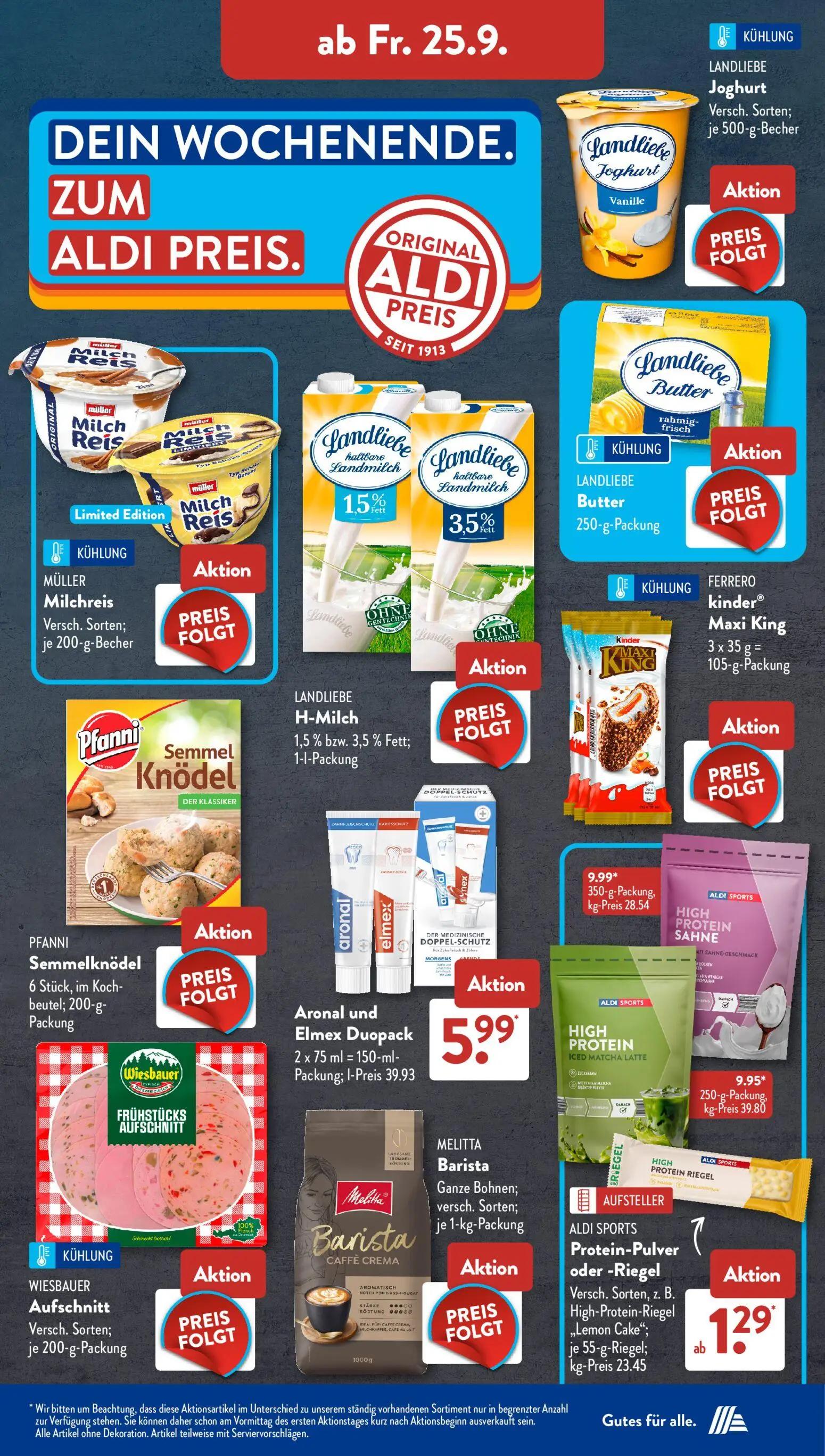 Aldi Süd Prospekt, Seite 13 von 21 — Aronal und Elmex Duopack, ALDI SPORTS HIGH PROTEIN SAHNE, ALDI SPORTS HIGH PROTEIN ICED…