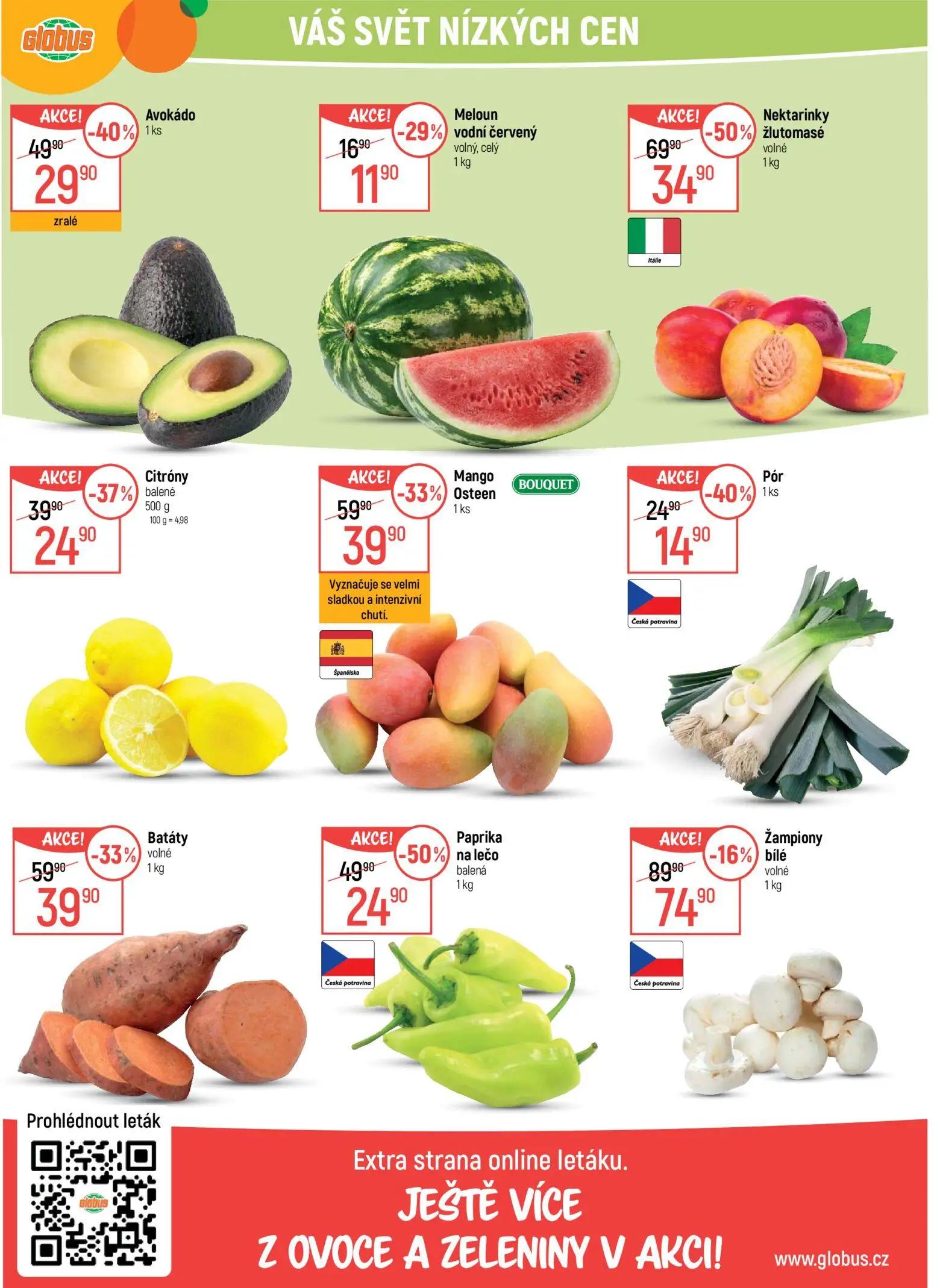 GLOBUS leták, strana 19 z 45 — Nektarinky žlutomasé, Paprika na lečo balená, Avokádo