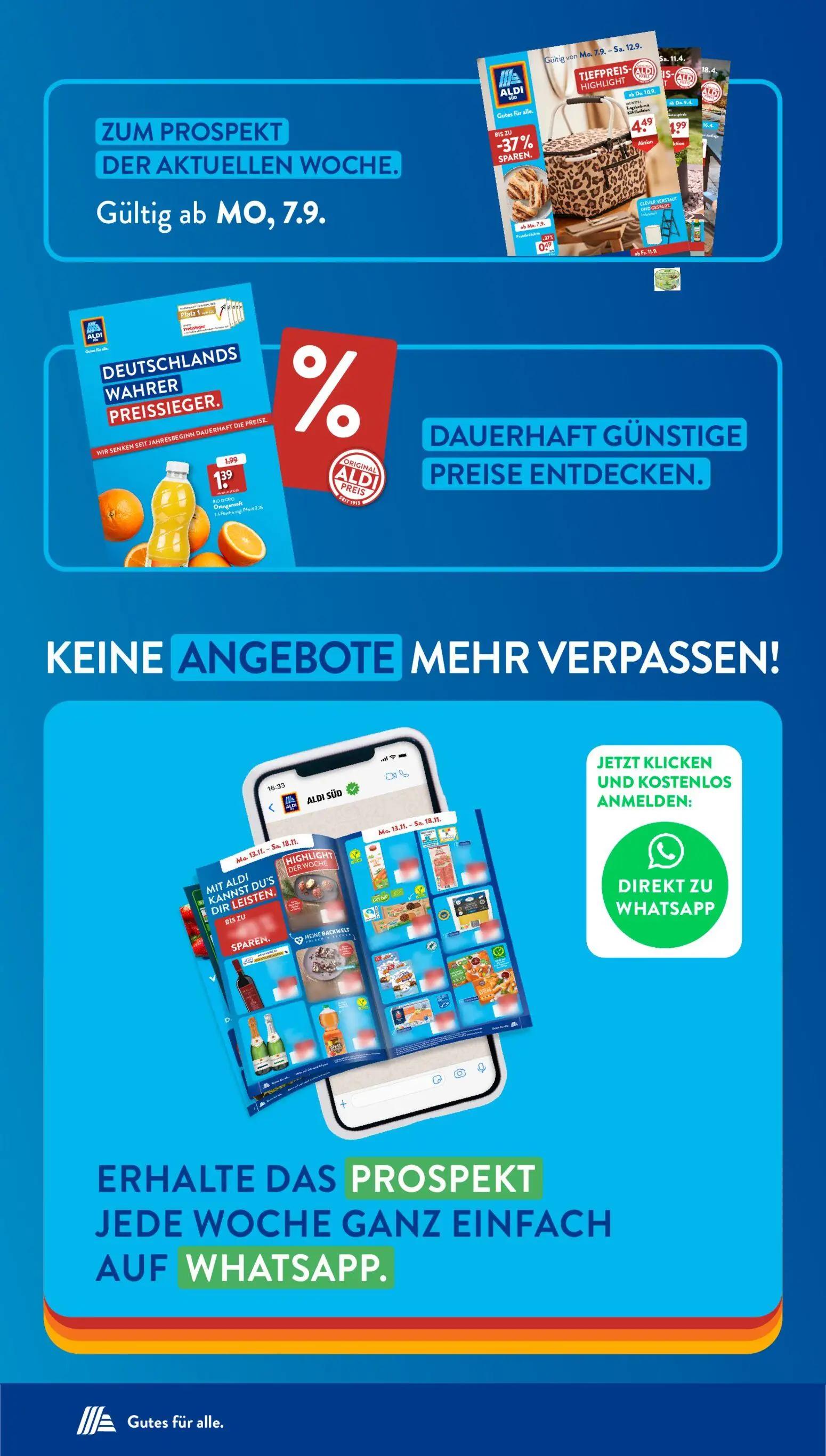 Aldi Süd Prospekt, Seite 21 von 21 — TIEFPREIS-HIGHLIGHT, Orangensaft