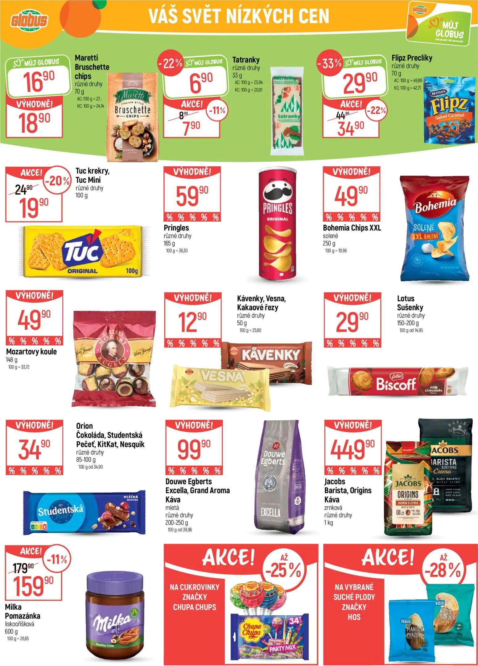 GLOBUS leták, strana 26 z 45 — Milka Pomazánka, Flipz Preclíky, Tuc krekry, Tuc Mini