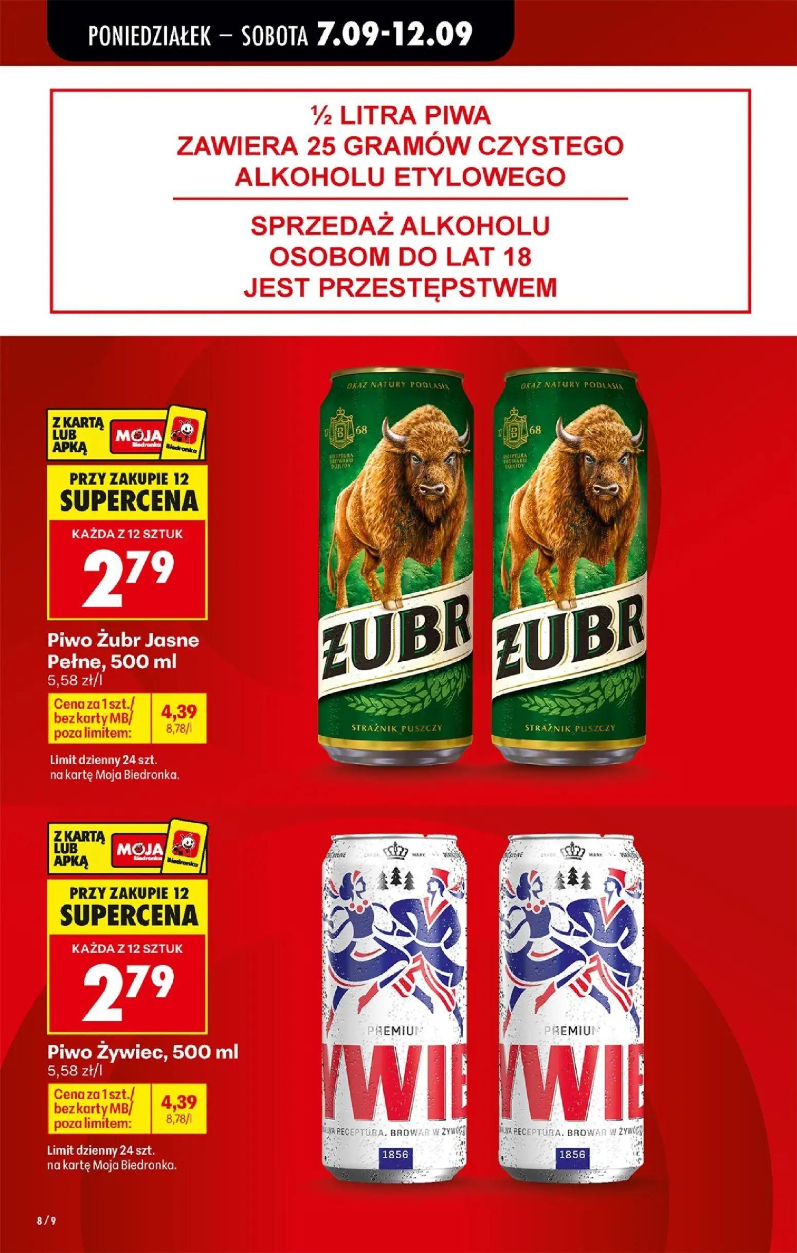 Biedronka gazetka, strona 12 z 91 — Piwo Żubr Jasne Pełne, Piwo Żywiec