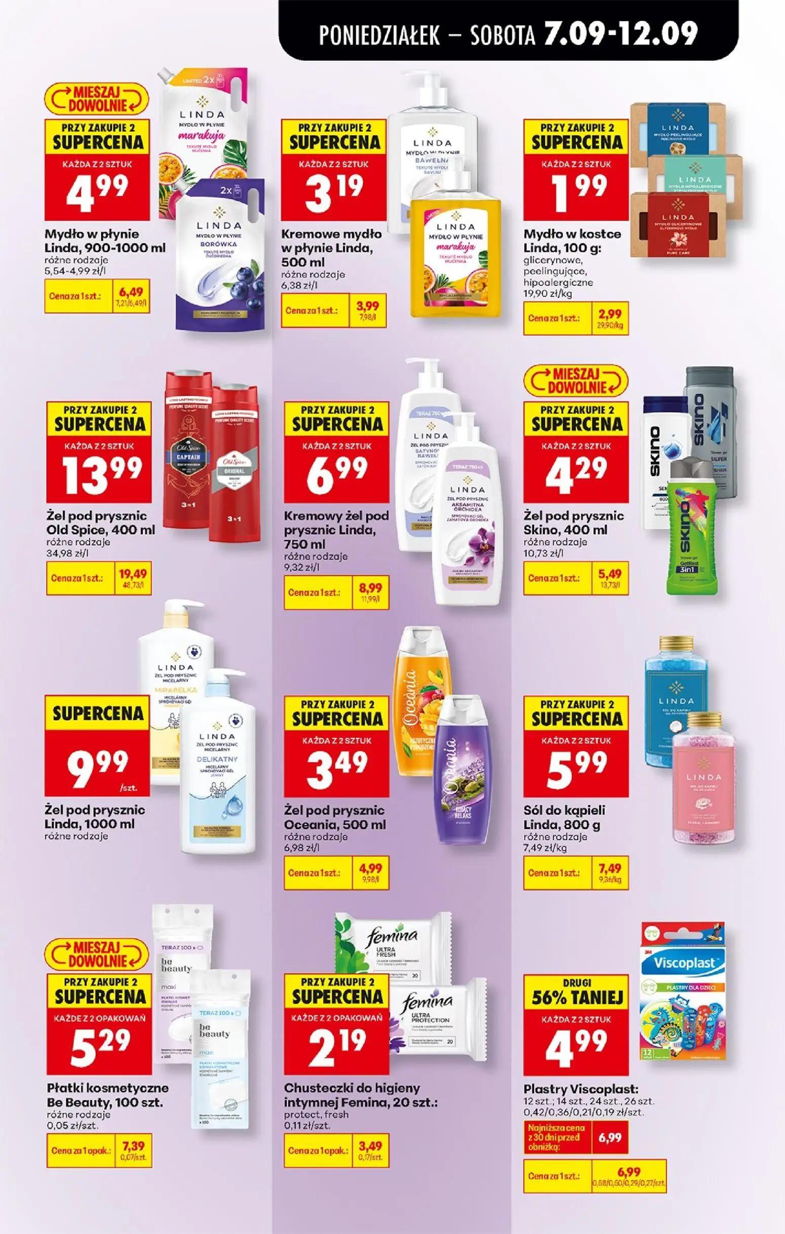 Biedronka gazetka, strona 75 z 91 — Mydło w płynie Linda, 900-1000 ml, Kremowe mydło w płynie Linda, 500 ml, Mydło w kostce …