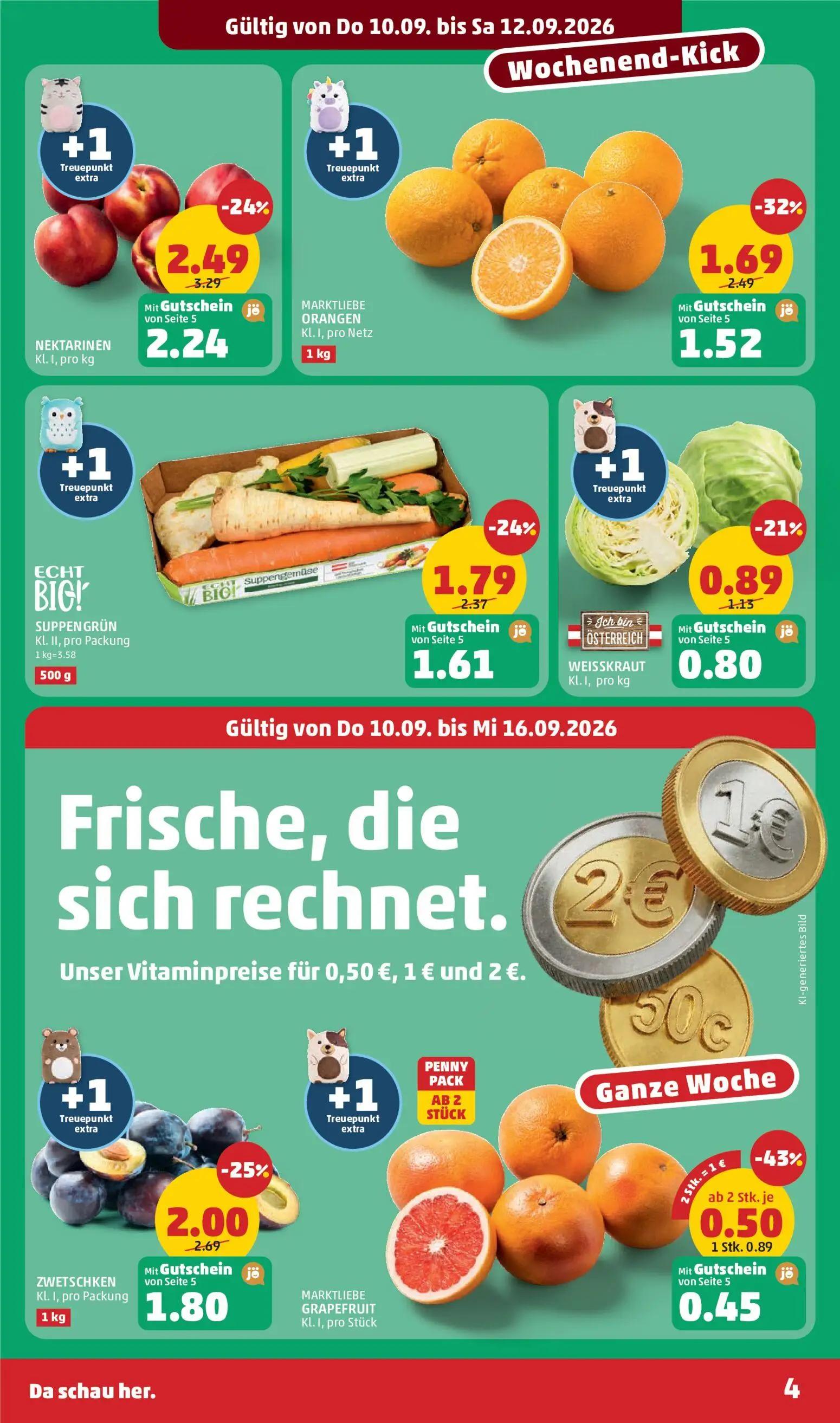 PENNY Prospekt, Seite 4 von 32 — NEKTARINEN, ZWETSCHKEN, SUPPENGRÜN