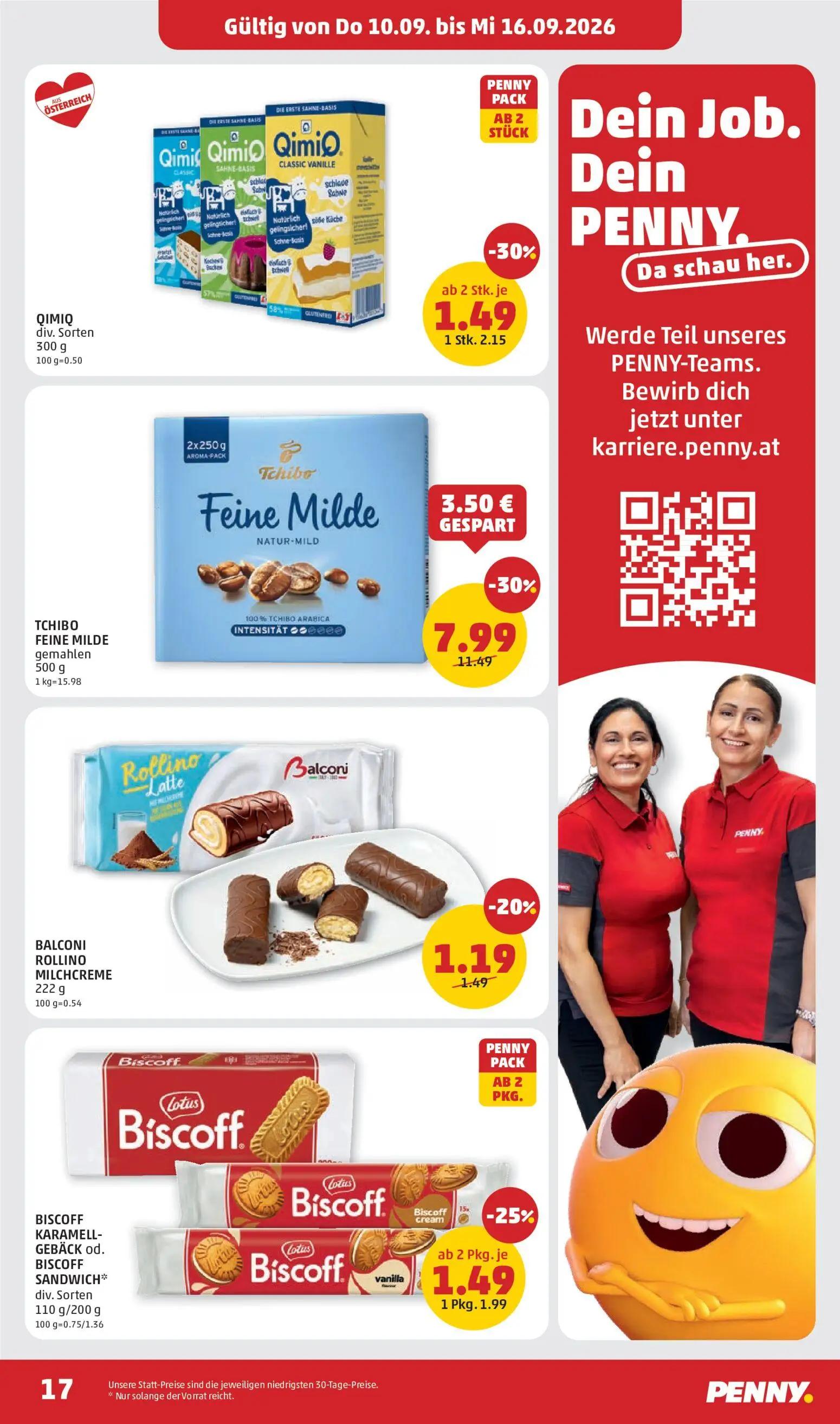PENNY Prospekt, Seite 17 von 32 — BISCOFF KARAMELL- GEBÄCK od. BISCOFF SANDWICH*, BALCONI ROLLINO MILCHCREME