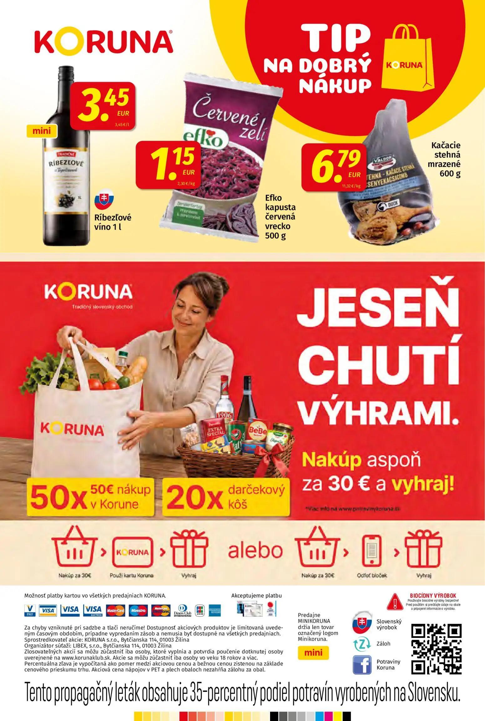 Koruna leták, strana 24 z 24 — Ríbezľové víno, Efko kapusta červená vrecko, Kačacie stehná mrazené
