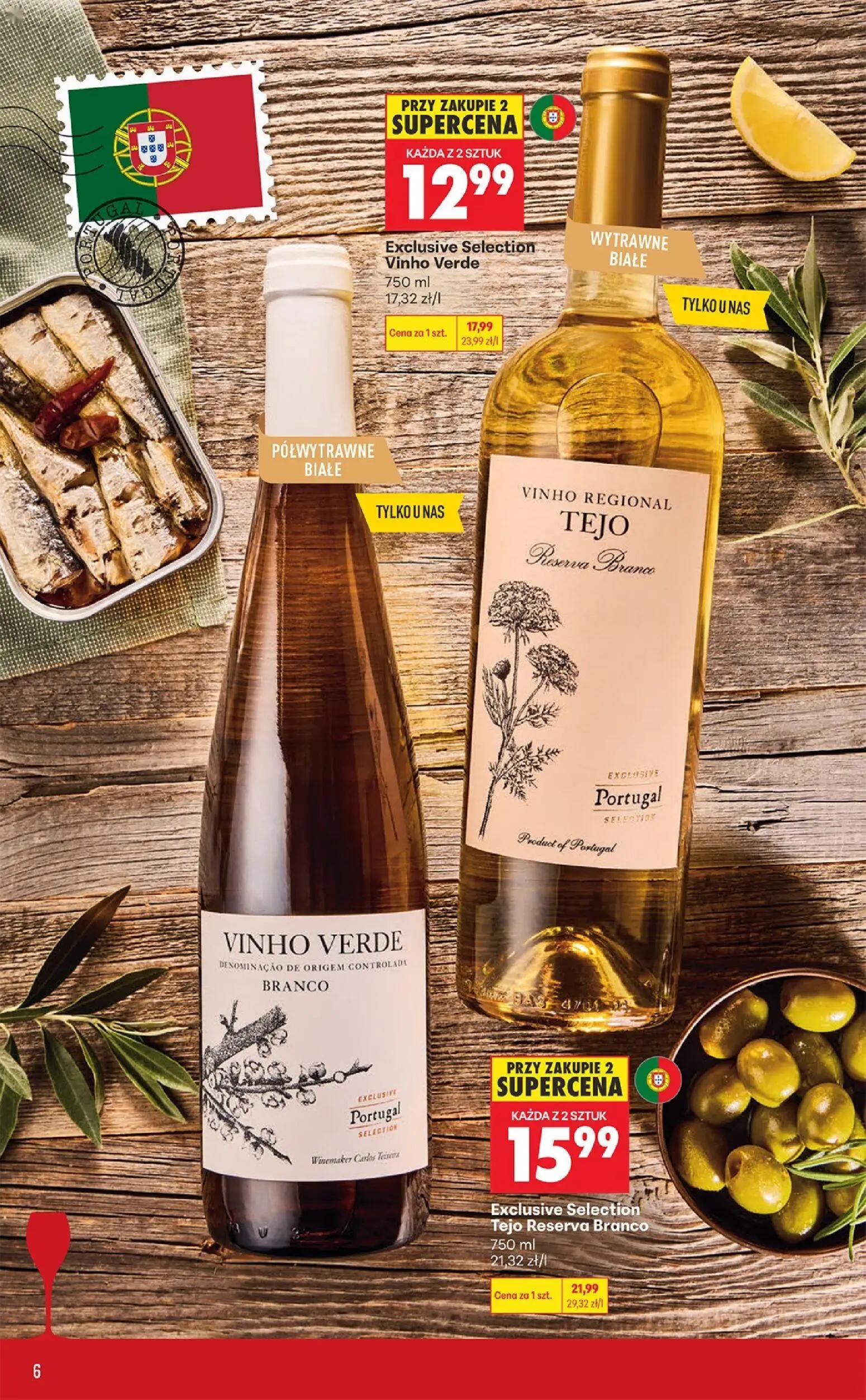 Biedronka gazetka, strona 6 z 36 — Exclusive Selection Tejo Reserva Branco, Exclusive Selection Vinho Verde