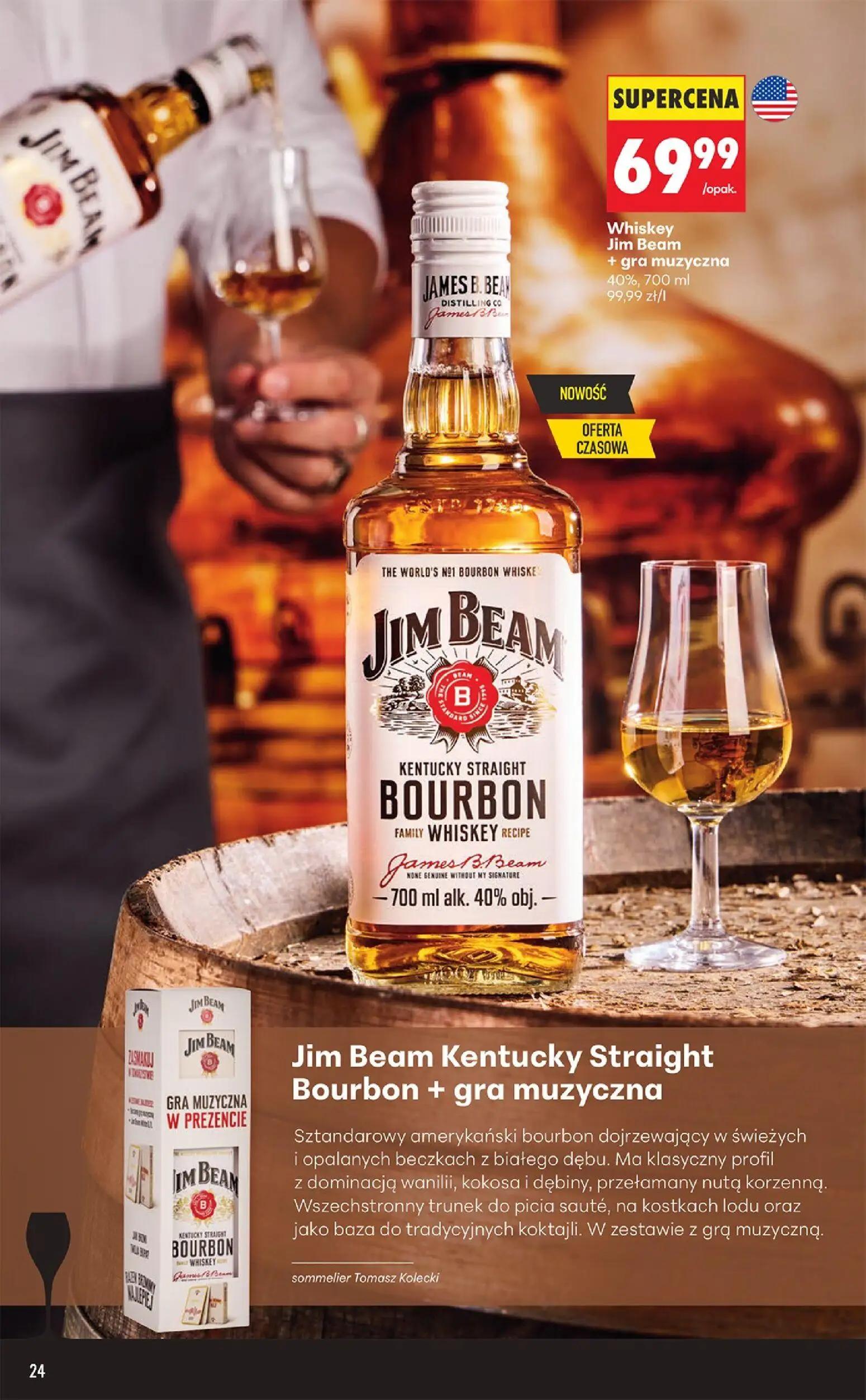 Biedronka gazetka, strona 24 z 36 — Whiskey Jim Beam + gra muzyczna