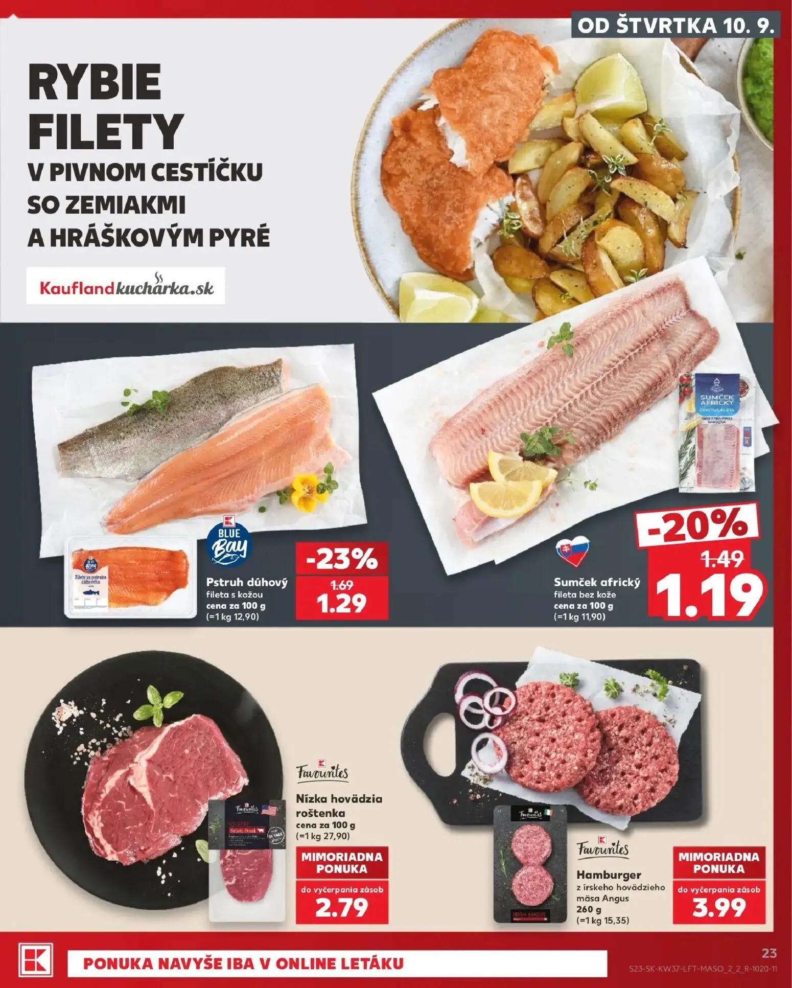 Kaufland leták, strana 23 z 84 — Hamburger z írskeho hovädzieho mäsa Angus
