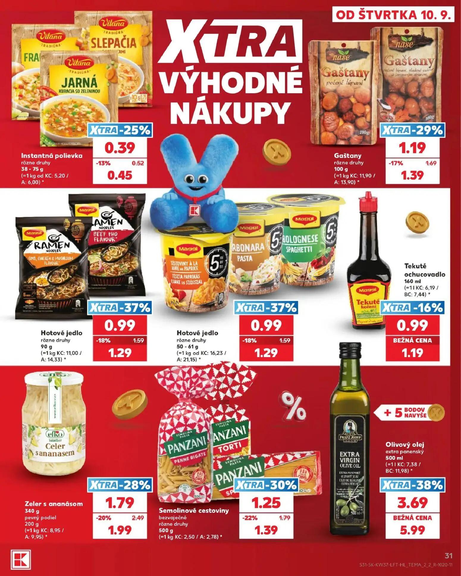 Kaufland leták, strana 31 z 84 — Olivový olej extra panenský, Zeler s ananásom