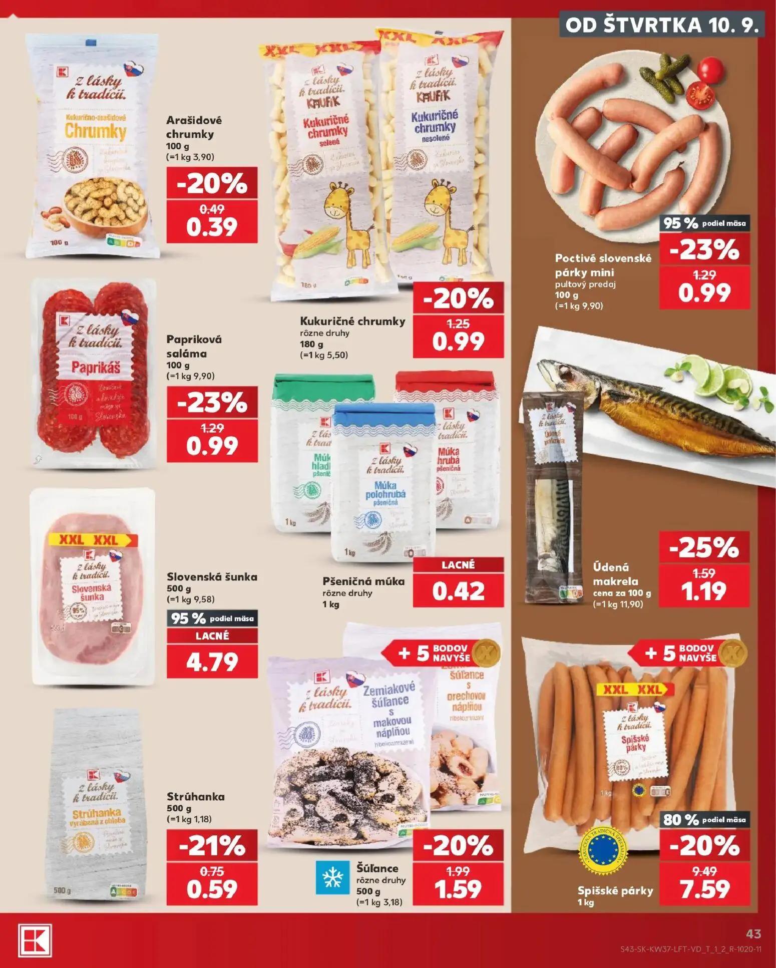 Kaufland leták, strana 43 z 84 — Kukuričné chrumky rôzne druhy