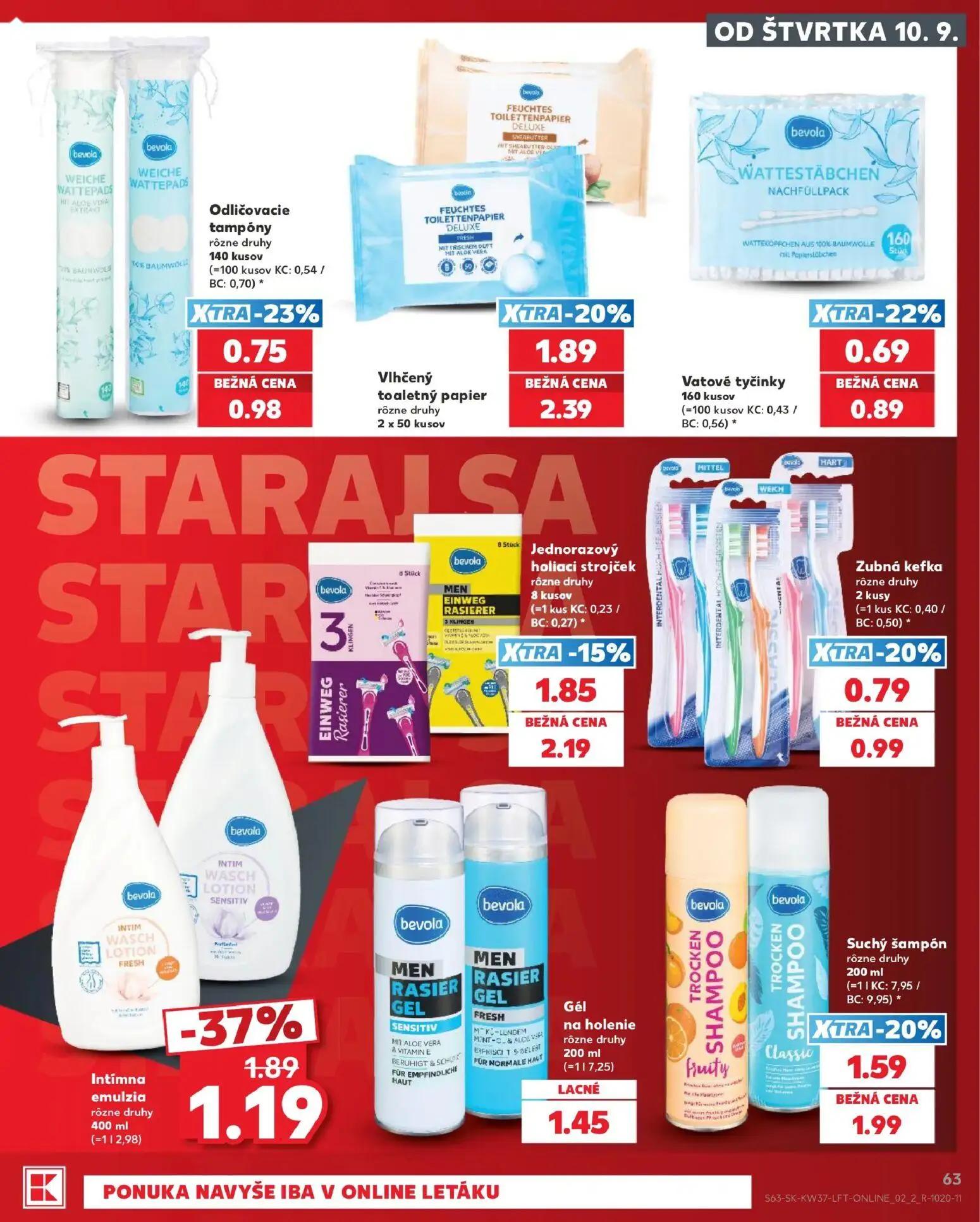 Kaufland leták, strana 63 z 84 — Vlhčený toaletný papier