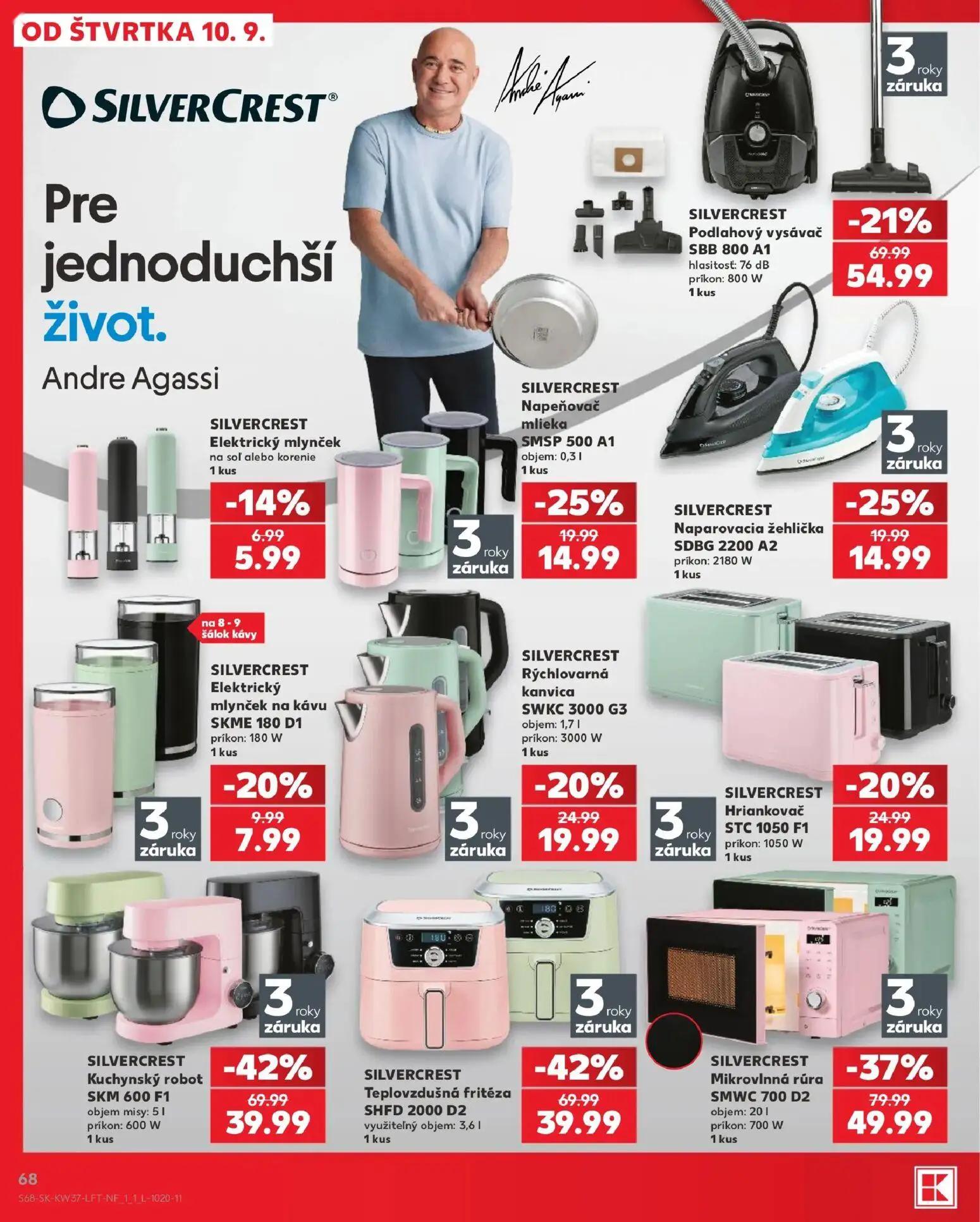 Kaufland leták, strana 68 z 84 — Podlahový vysávač SBB 800 A1, Naparovacia žehlička SDBG 2200 A2, Rýchlovarná kanvica SWKC 3…
