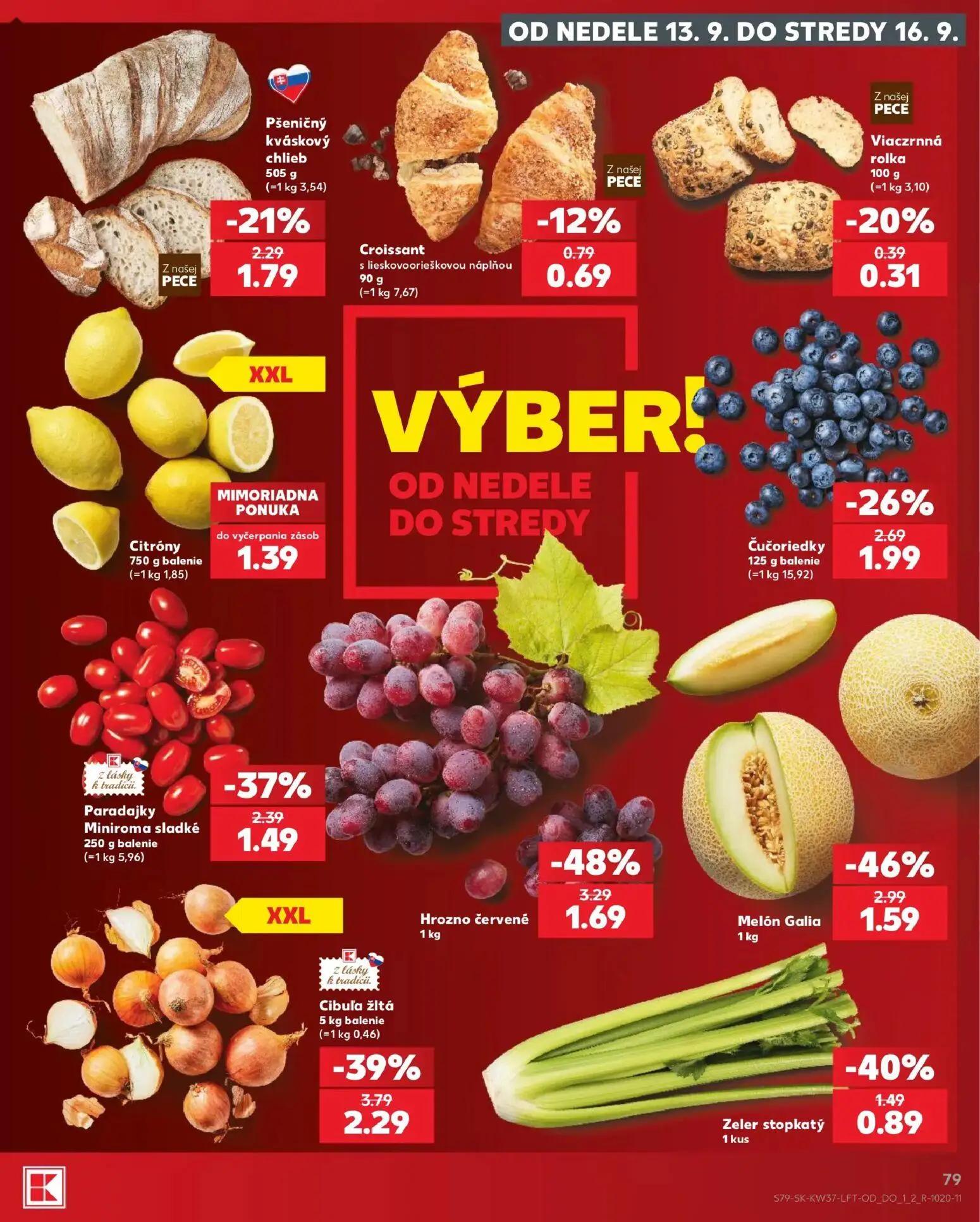 Kaufland leták, strana 79 z 84 — Croissant s lieskovoorieškovou náplňou, Viaczrnná rolka
