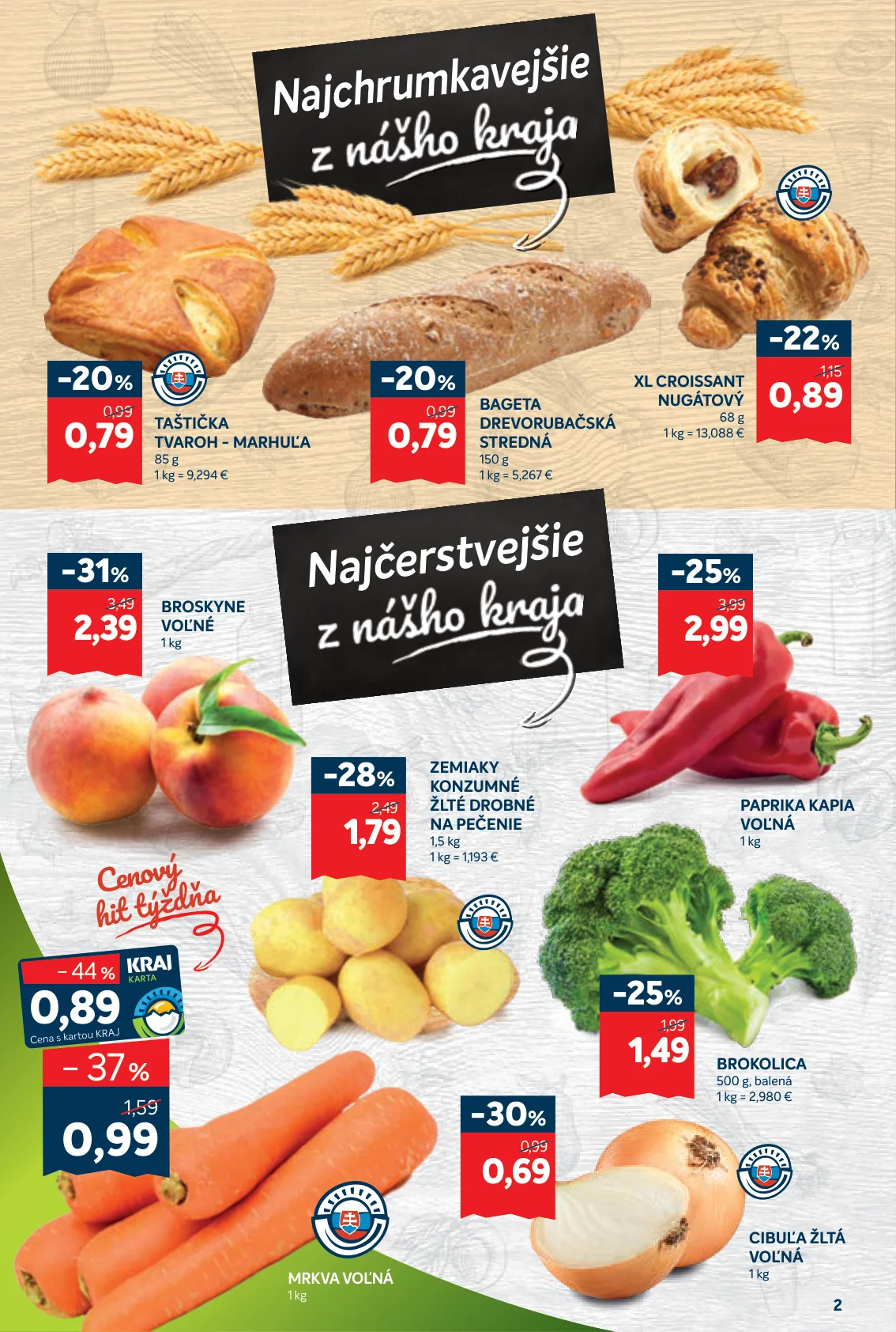 Kraj leták, strana 2 z 16 — BROSKYNE VOĽNÉ, PAPRIKA KAPIA VOĽNÁ, ZEMIAKY KONZUMNÉ ŽLTÉ DROBNÉ NA PEČENIE