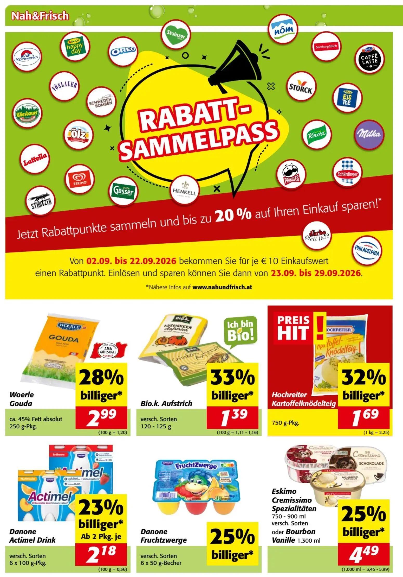 Nah & Frisch Prospekt, Seite 2 von 8 — Eskimo Cremissimo Spezialitäten, Woerle Gouda, Hochreiter Kartoffelknödelteig