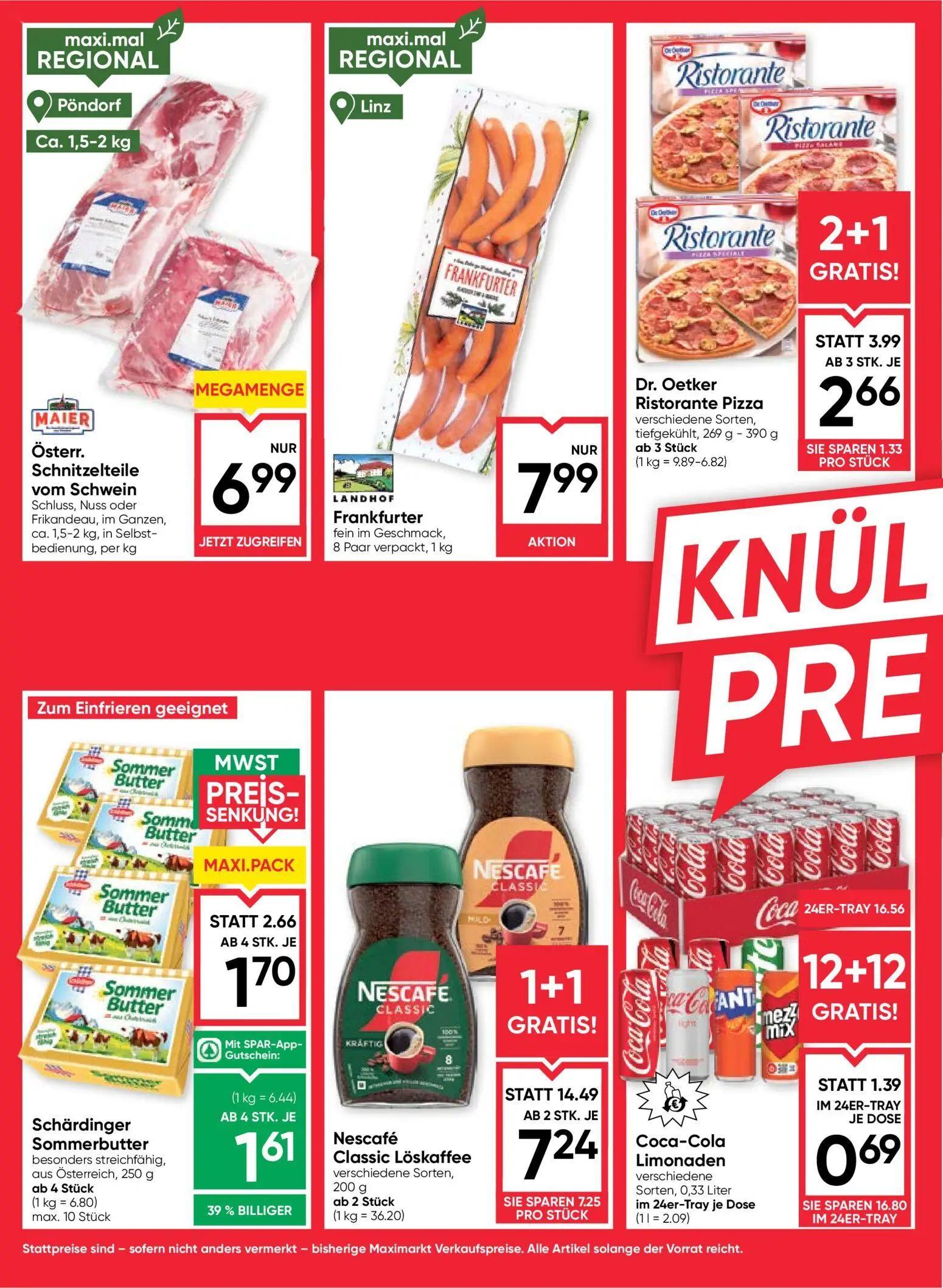 Maximarkt Prospekt, Seite 2 von 24 — Nescafé Classic Lökaffee, Dr. Oetker Ristorante Pizza, Schärdinger Sommerbutter
