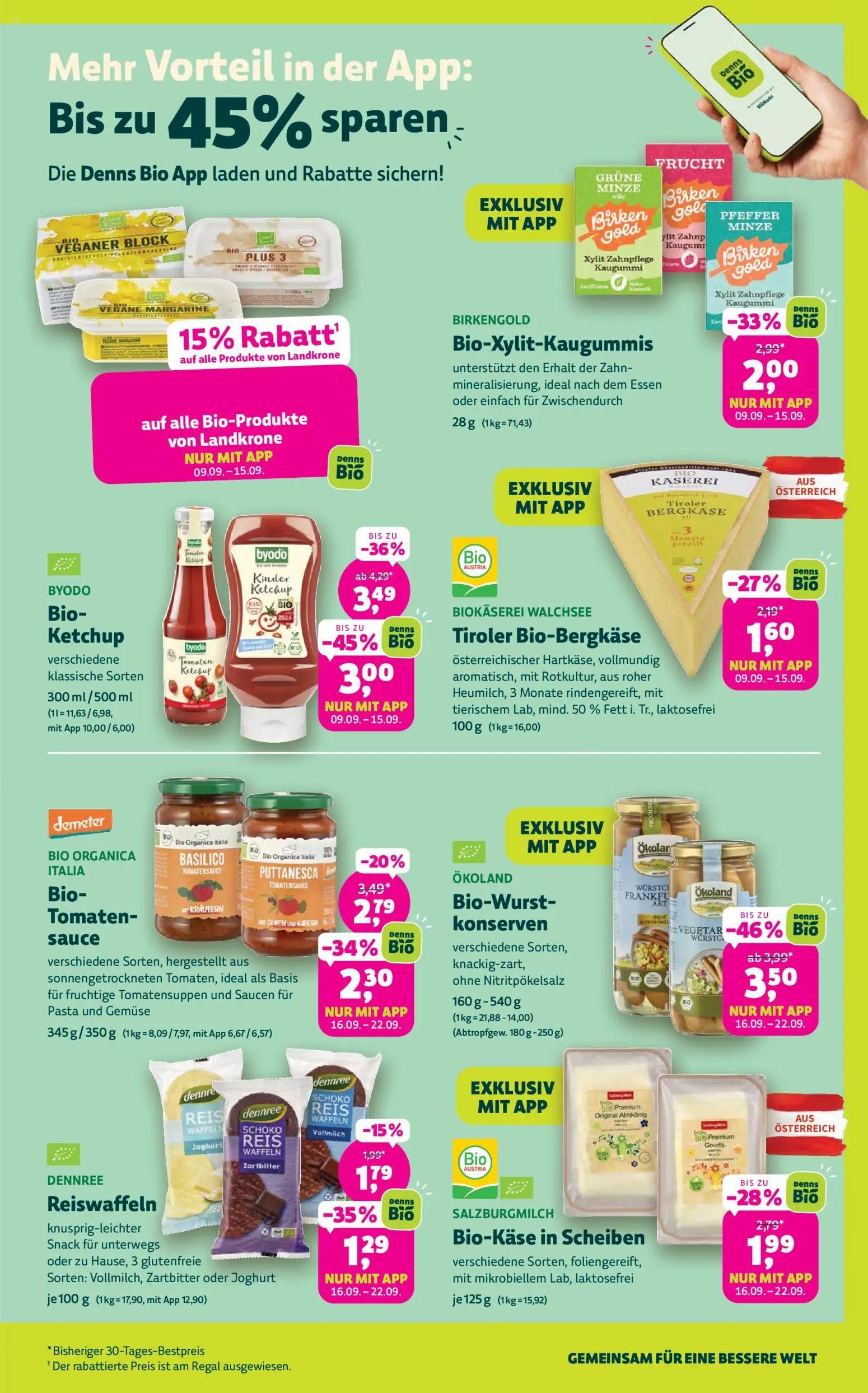 Denns BioMarkt Prospekt, Seite 3 von 14 — Bio-Ketchup, Bio-Tomaten-sauce, Bio-Xylit-Kaugummis