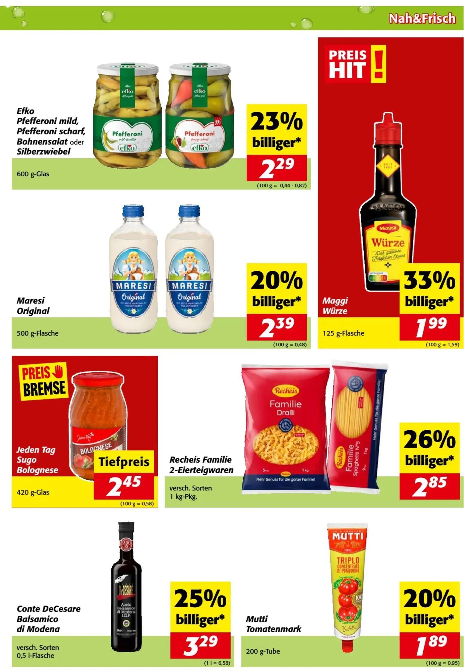 Nah & Frisch Prospekt, Seite 5 von 8 — Conte DeCesare Balsamico di Modena, Recheis Familie 2-Eierteigwaren, Maggi Würze