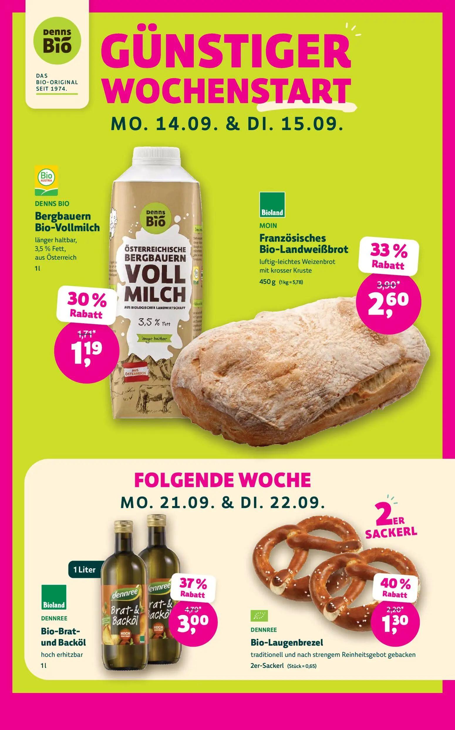 Denns BioMarkt Prospekt, Seite 5 von 14 — Bio-Brat- und Backöl, Französisches Bio-Landweißbrot, Bio-Laugenbrezel