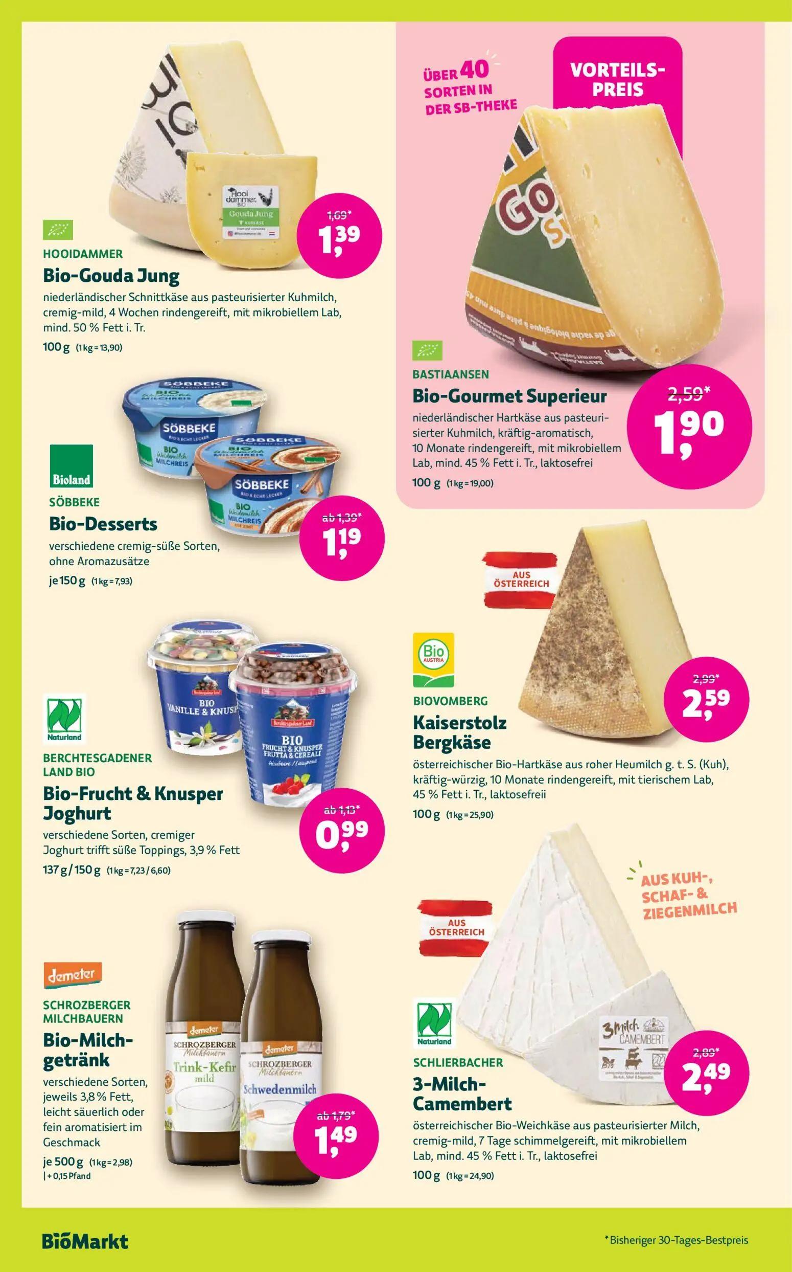 Denns BioMarkt Prospekt, Seite 6 von 14 — Bio-Gourmet Superieur, Kaiserstolz Bergkäse, 3-Milch-Camembert