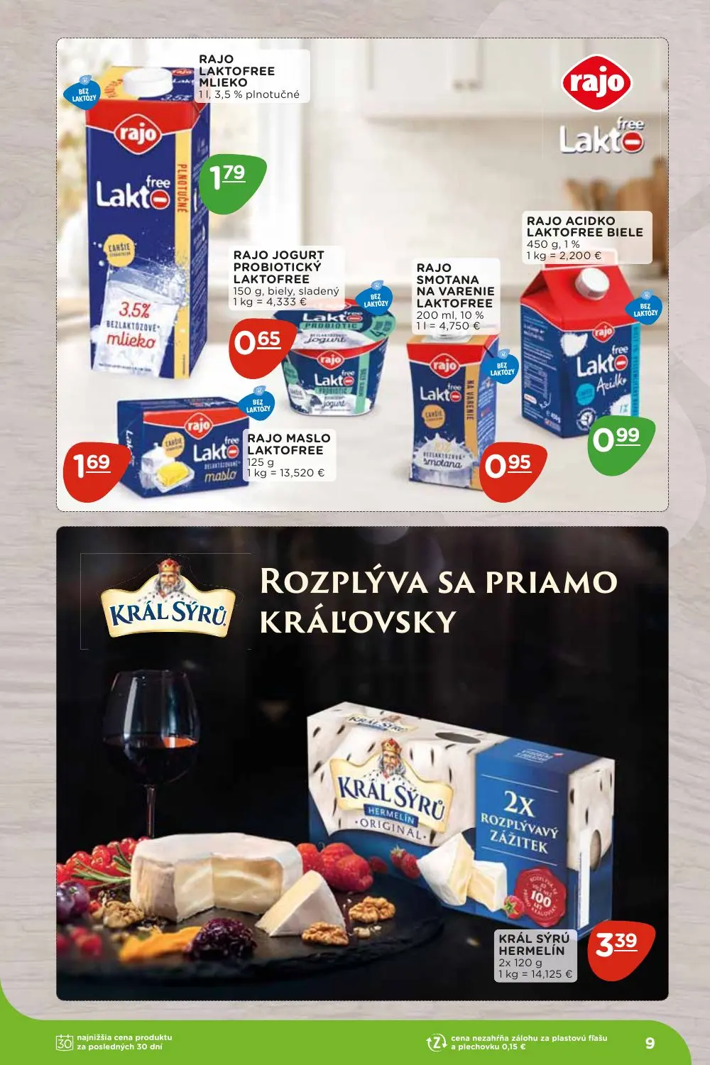 Terno leták, strana 9 z 36 — RAJO LAKTOFREE MLIEKO, RAJO JOGURT PROBIOTICKÝ LAKTOFREE, RAJO SMOTANA NA VARENIE LAKTOFREE