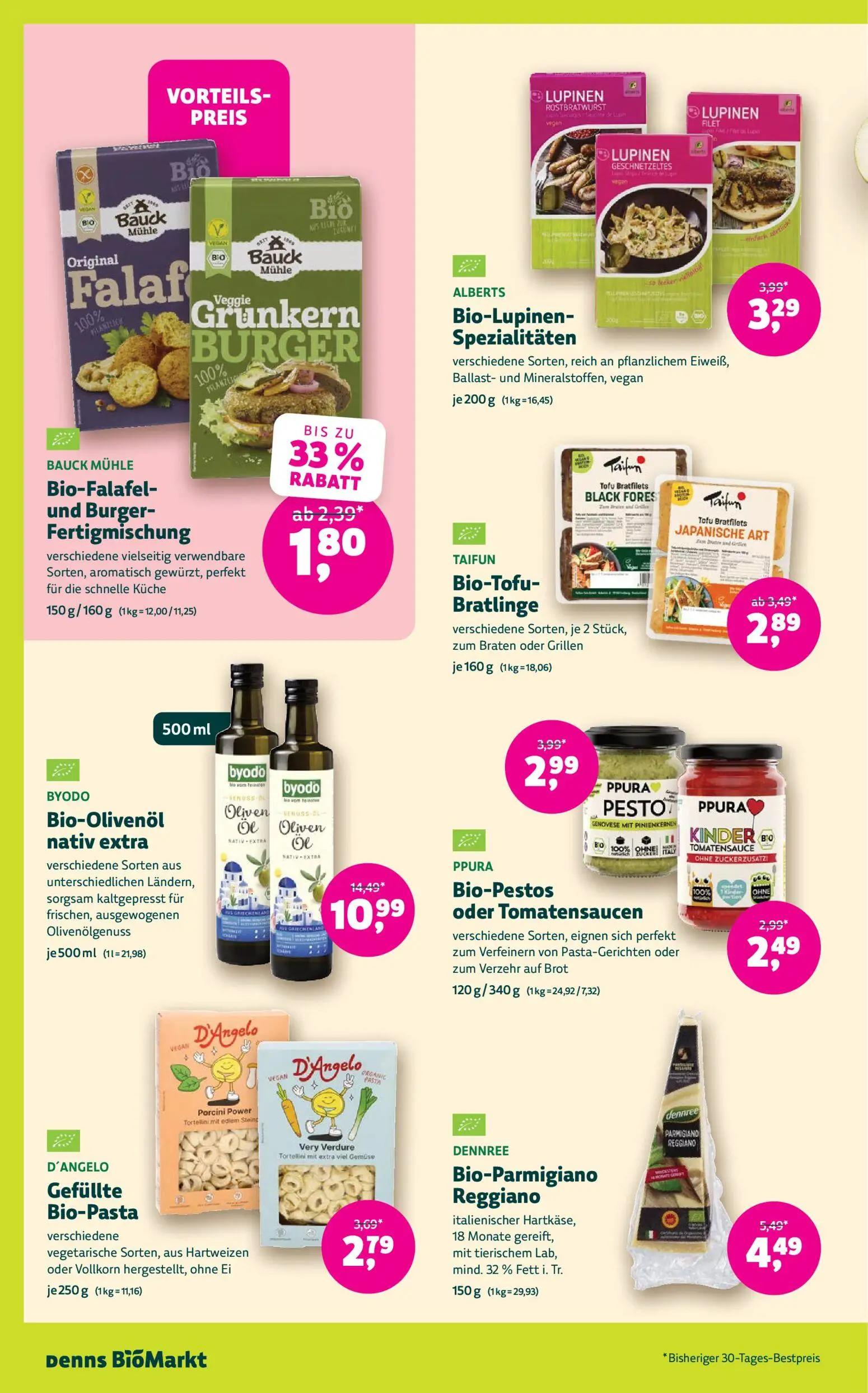 Denns BioMarkt Prospekt, Seite 8 von 14 — Bio-Olivenöl nativ extra, Bio-Pestos oder Tomatensaucen, Bio-Parmigiano Reggiano