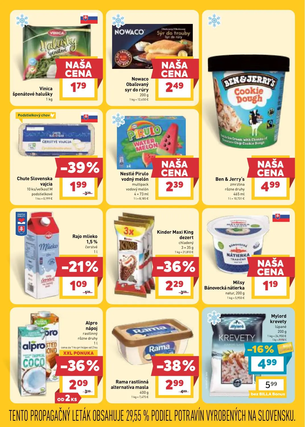 Billa leták, strana 11 z 31 — Rama rastlinná alternatíva masla, Mylord krevety lúpané, Rajo mlieko 1,5% čerstvé
