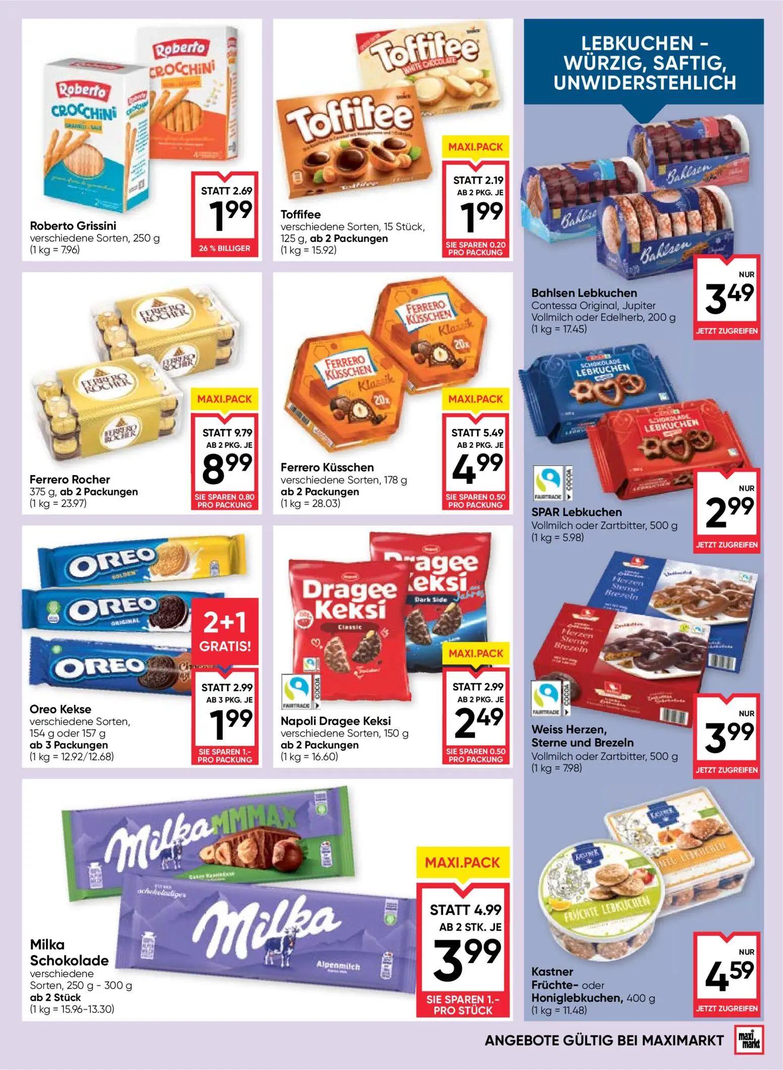 Maximarkt Prospekt, Seite 11 von 24 — Oreo Kekse, Milka Schokolade, Ferrero Rocher