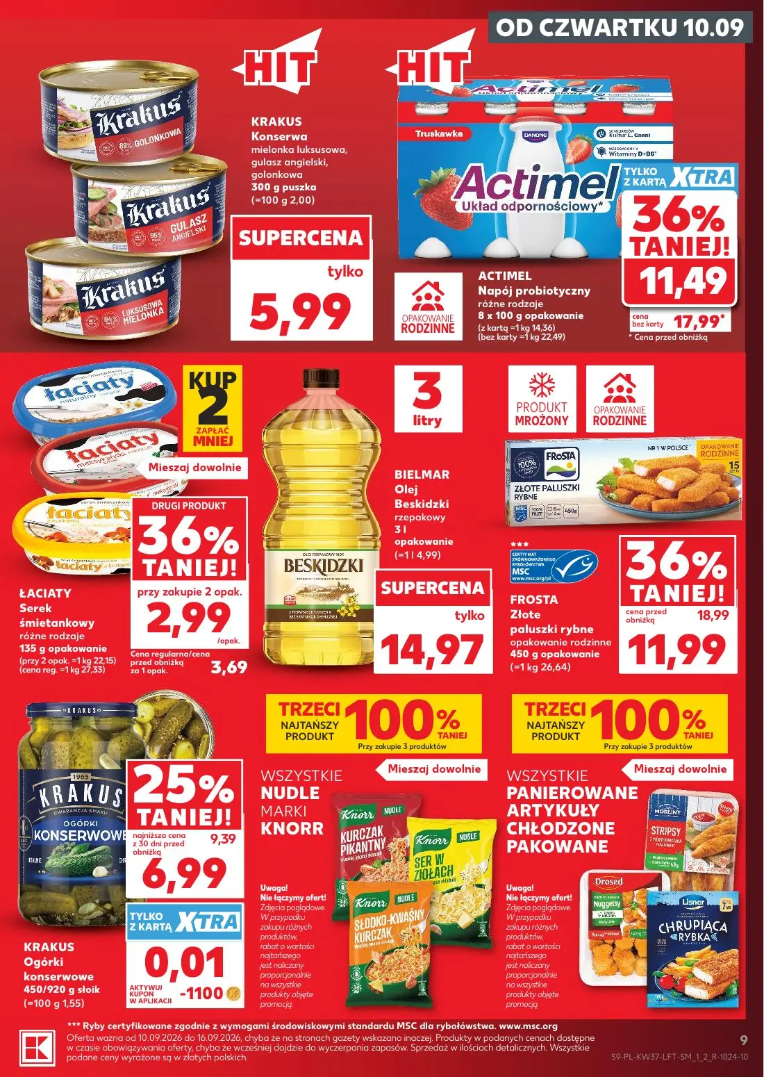 Kaufland gazetka, strona 9 z 65 — ACTIMEL Napój probiotyczny różne rodzaje