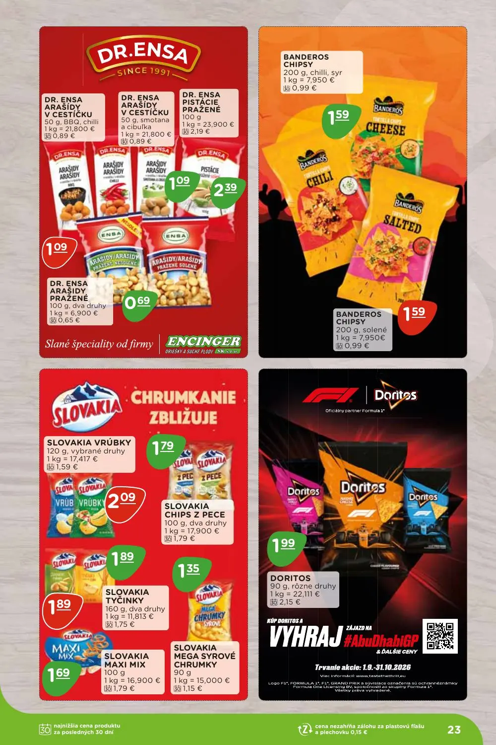 Terno leták, strana 23 z 36 — BANDEROS CHIPSY chilli, syr, BANDEROS CHIPSY solené, SLOVAKIA CHIPS Z PECE