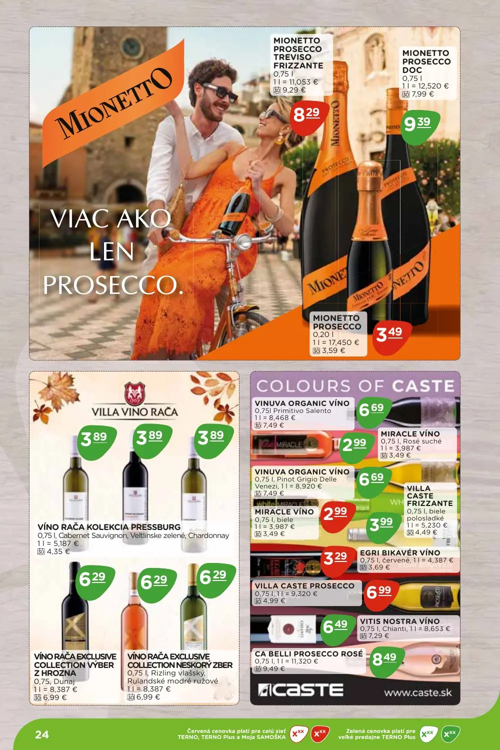 Terno leták, strana 24 z 36 — MIONETTO PROSECCO TREVISO FRIZZANTE, MIONETTO PROSECCO DOC, MIONETTO PROSECCO