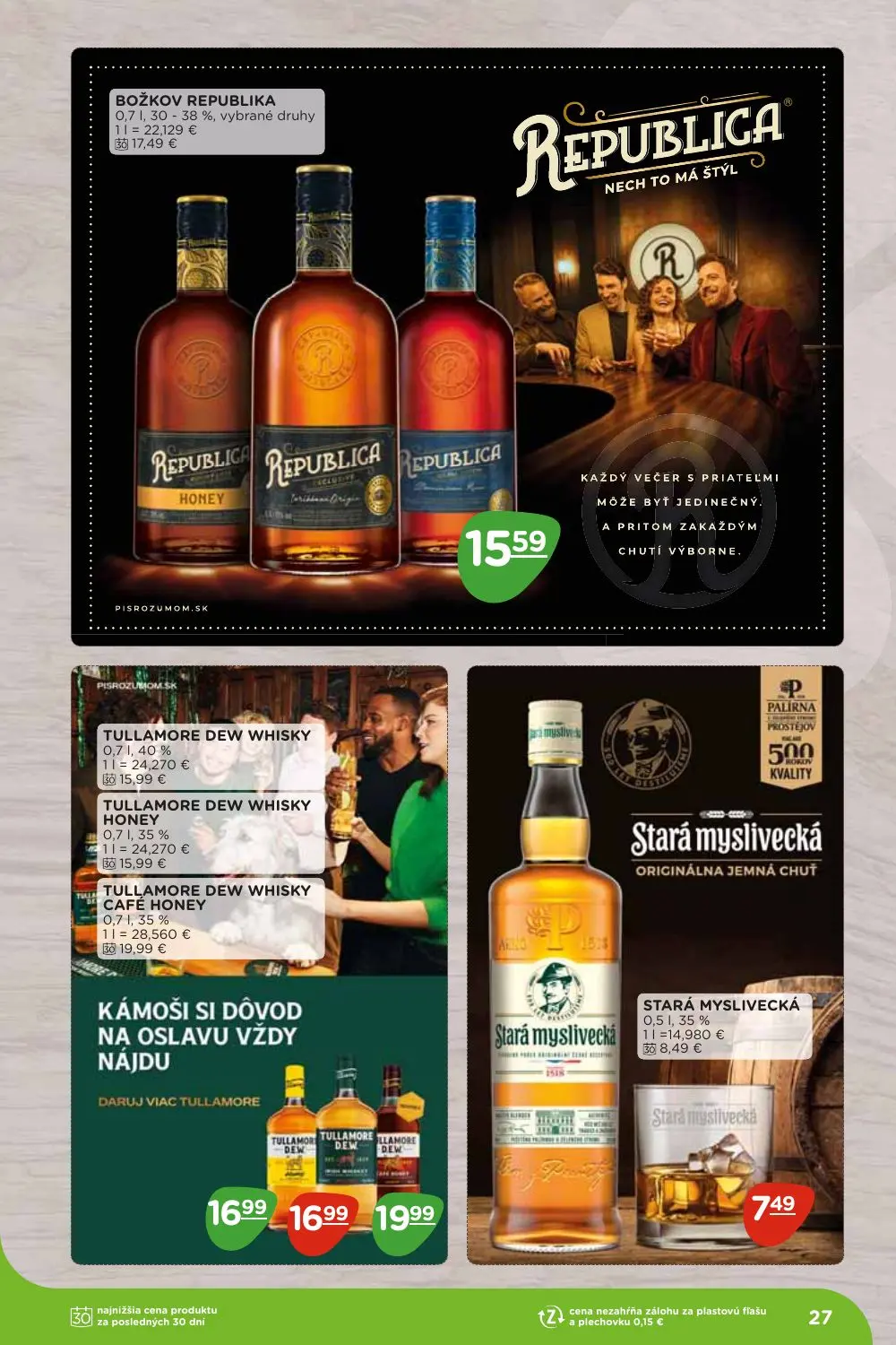 Terno leták, strana 27 z 36 — BOŽKOV REPUBLIKA, TULLAMORE DEW WHISKY, TULLAMORE DEW WHISKY HONEY
