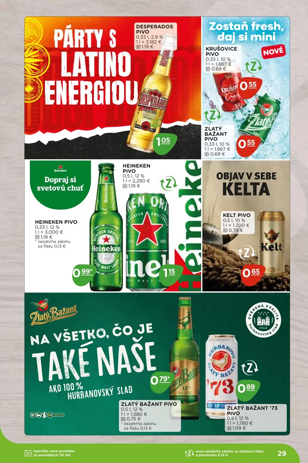 Terno leták, strana 29 z 36 — DESPERADOS PIVO, KRUŠOVICE PIVO, ZLATÝ BAŽANT PIVO