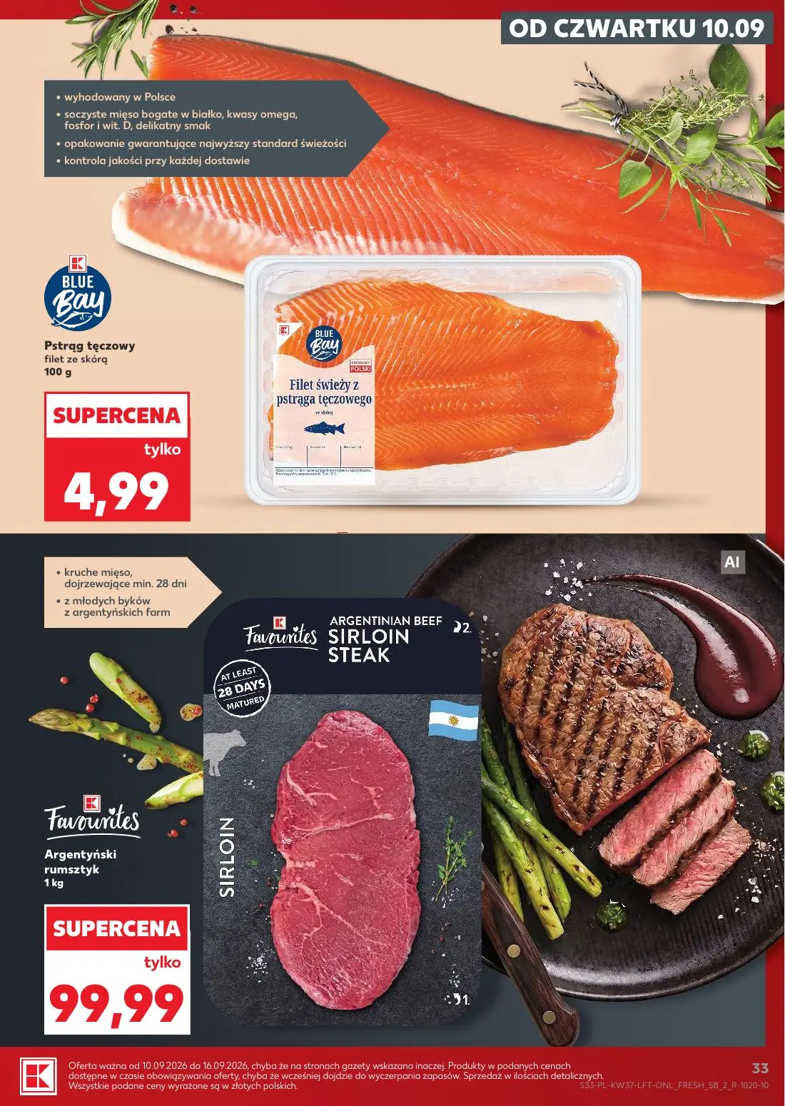Kaufland gazetka, strona 33 z 65 — Pstrąg tęczowy filet ze skórą