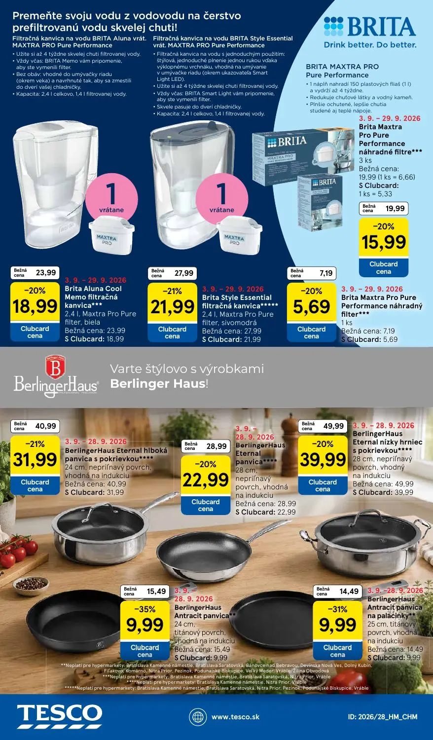 Tesco leták, strana 46 z 46 — BerlingerHaus Eternal nízky hrniec s pokrievkou, BerlingerHaus Eternal hlboká panvica s pokrie…