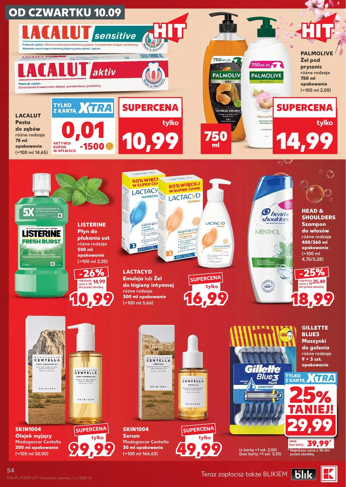 Kaufland gazetka, strona 54 z 65 — HEAD & SHOULDERS Szampon do włosów, LACALUT Pasta do zębów, PALMOLIVE Żel pod prysznic