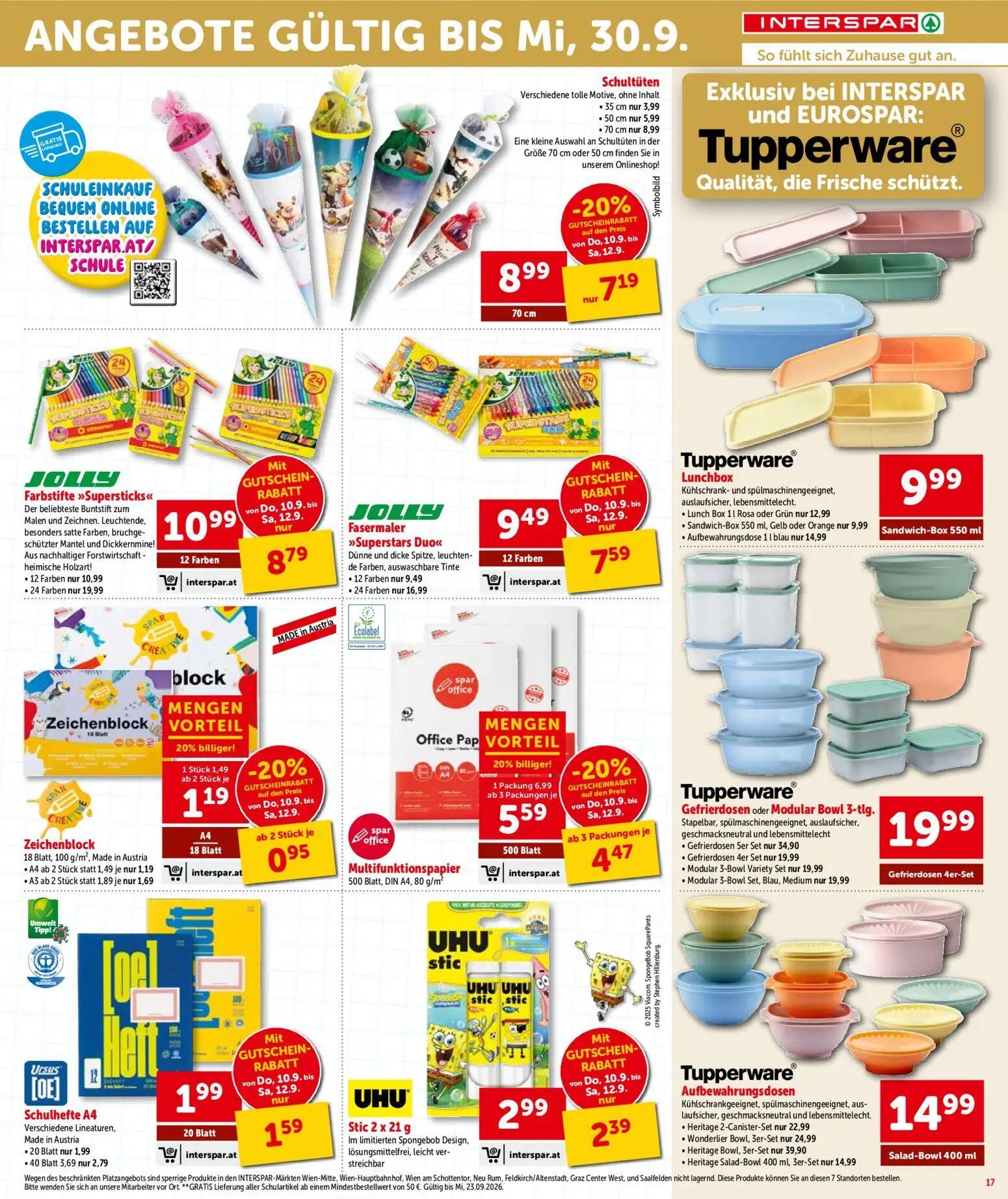Interspar Prospekt, Seite 17 von 20 — Multifunktionspapier, JOLLY Farbstifte >>Supersticks<<, JOLLY Fasermaler >>Superstars …