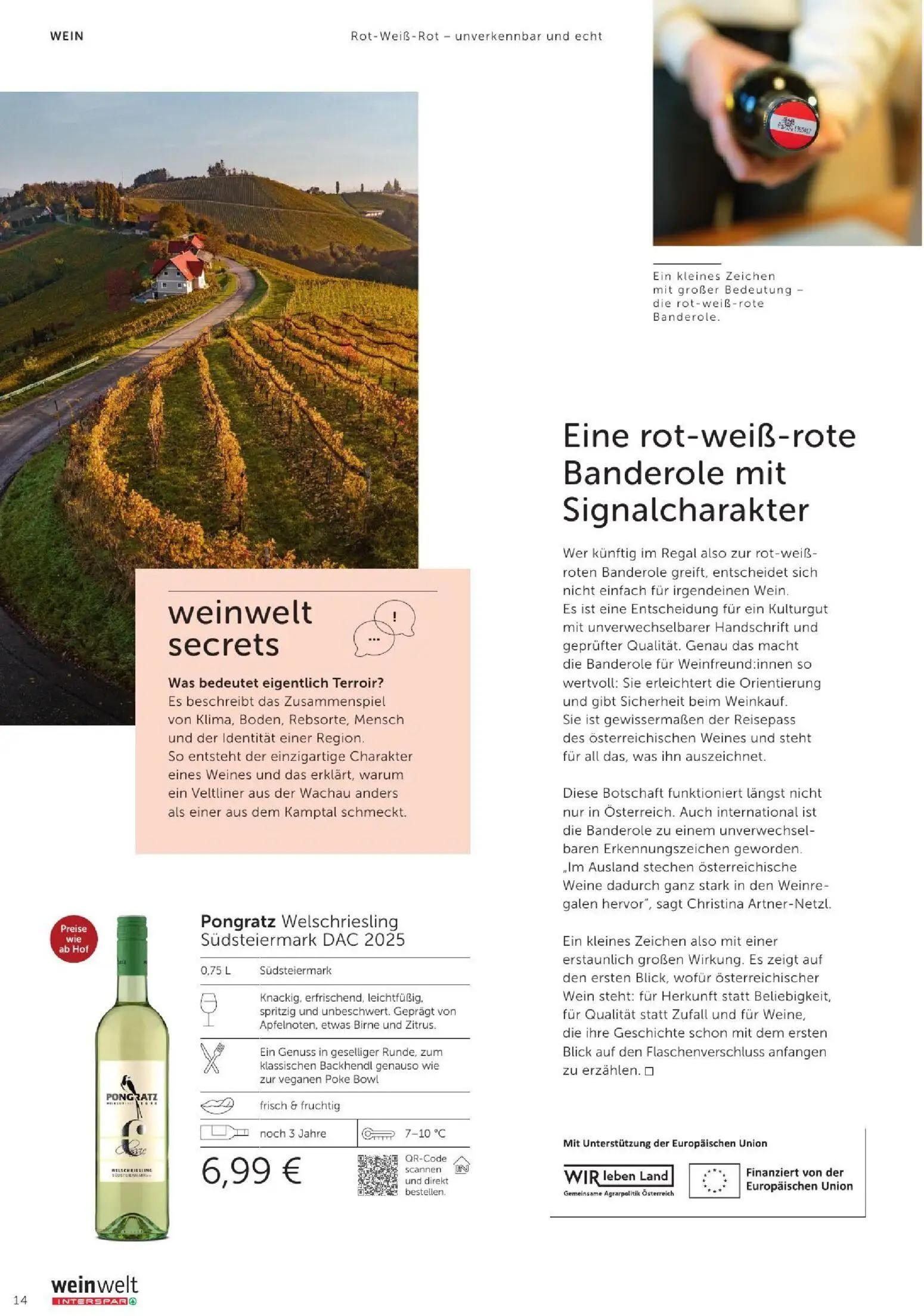 Interspar Prospekt, Seite 14 von 60 — Pongratz Welschriesling Südsteiermark DAC 2025