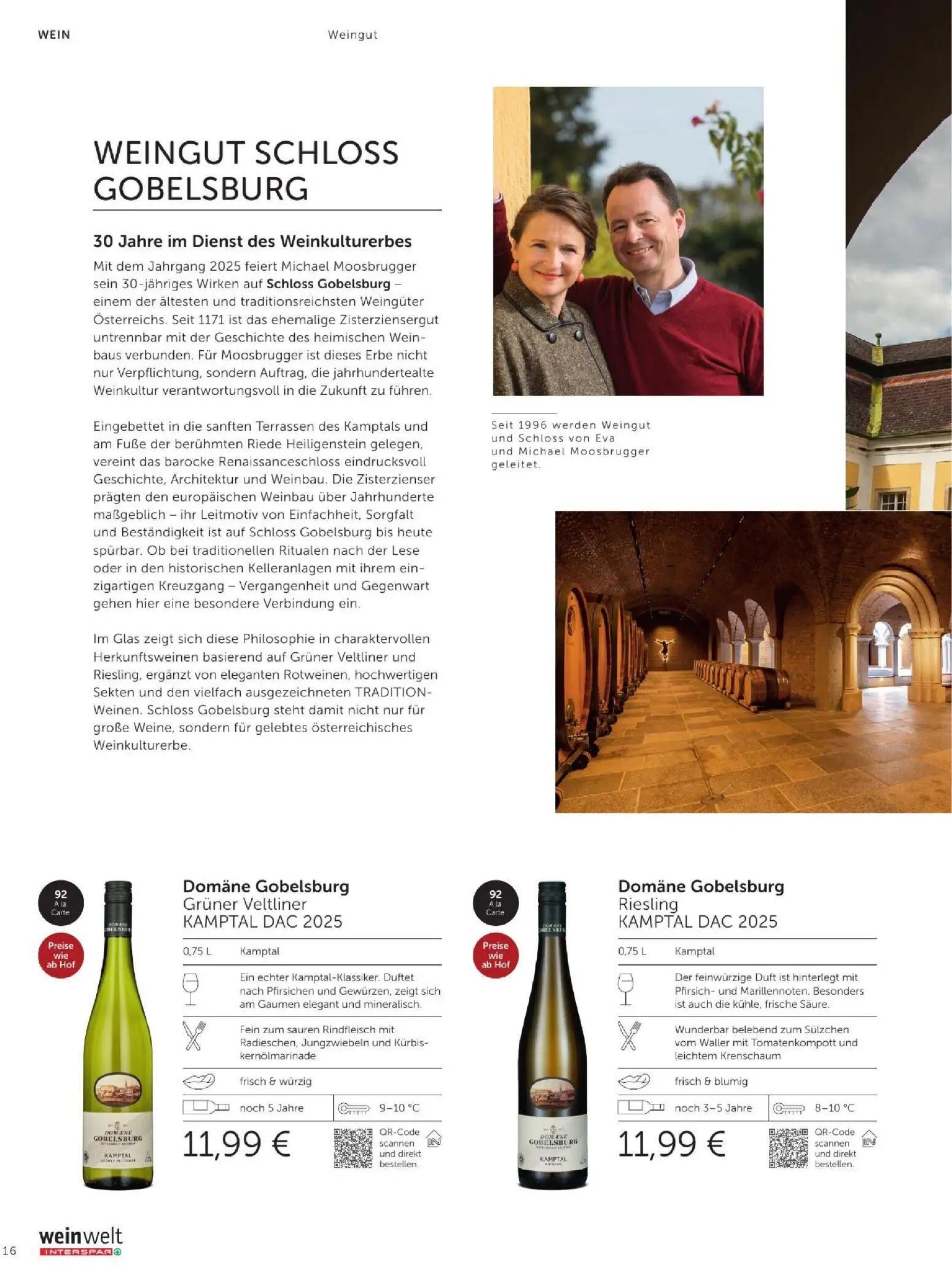 Interspar Prospekt, Seite 16 von 60 — Grüner Veltliner KAMPTAL DAC, Riesling KAMPTAL DAC