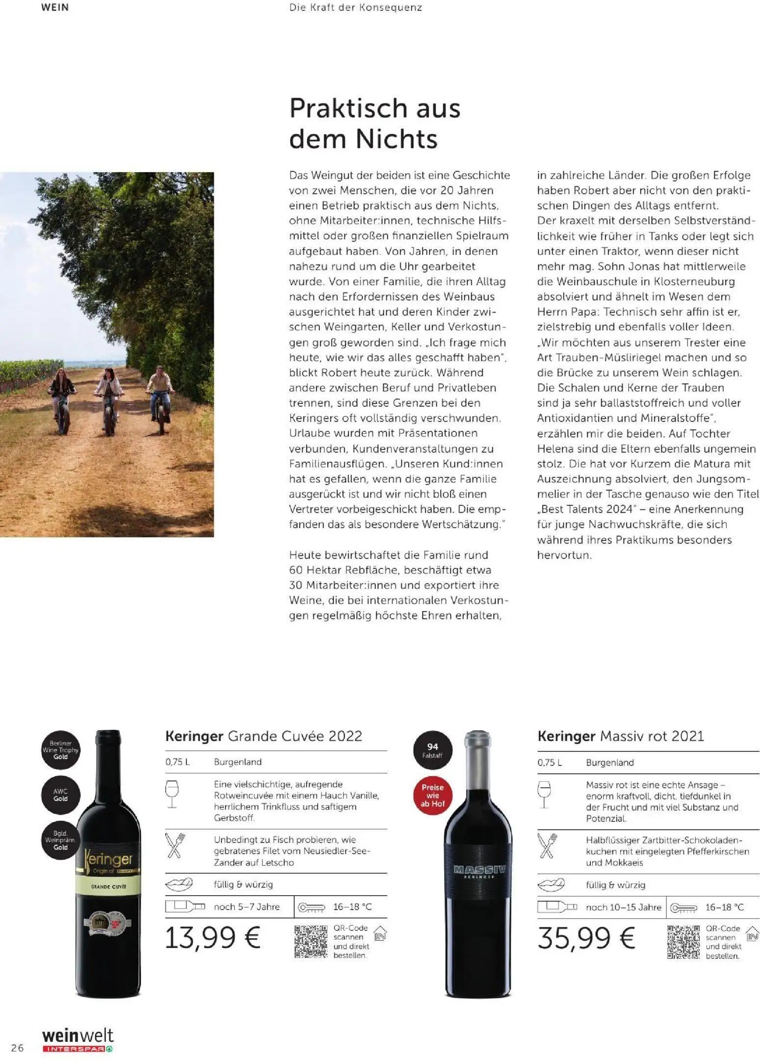 Interspar Prospekt, Seite 26 von 60 — Keringer Grande Cuvée 2022, Keringer Massiv rot 2021