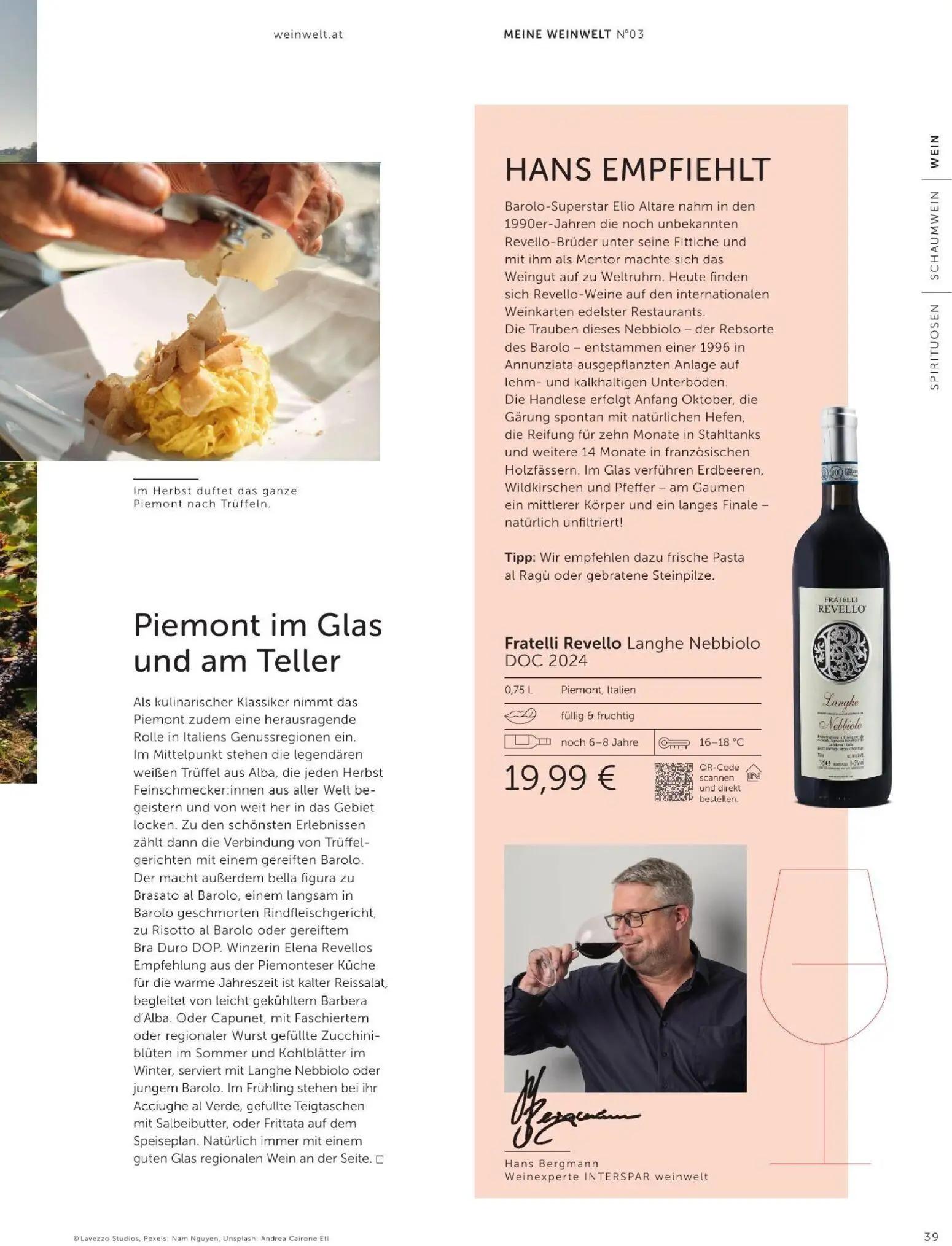 Interspar Prospekt, Seite 39 von 60 — Fratelli Revello Langhe Nebbiolo DOC