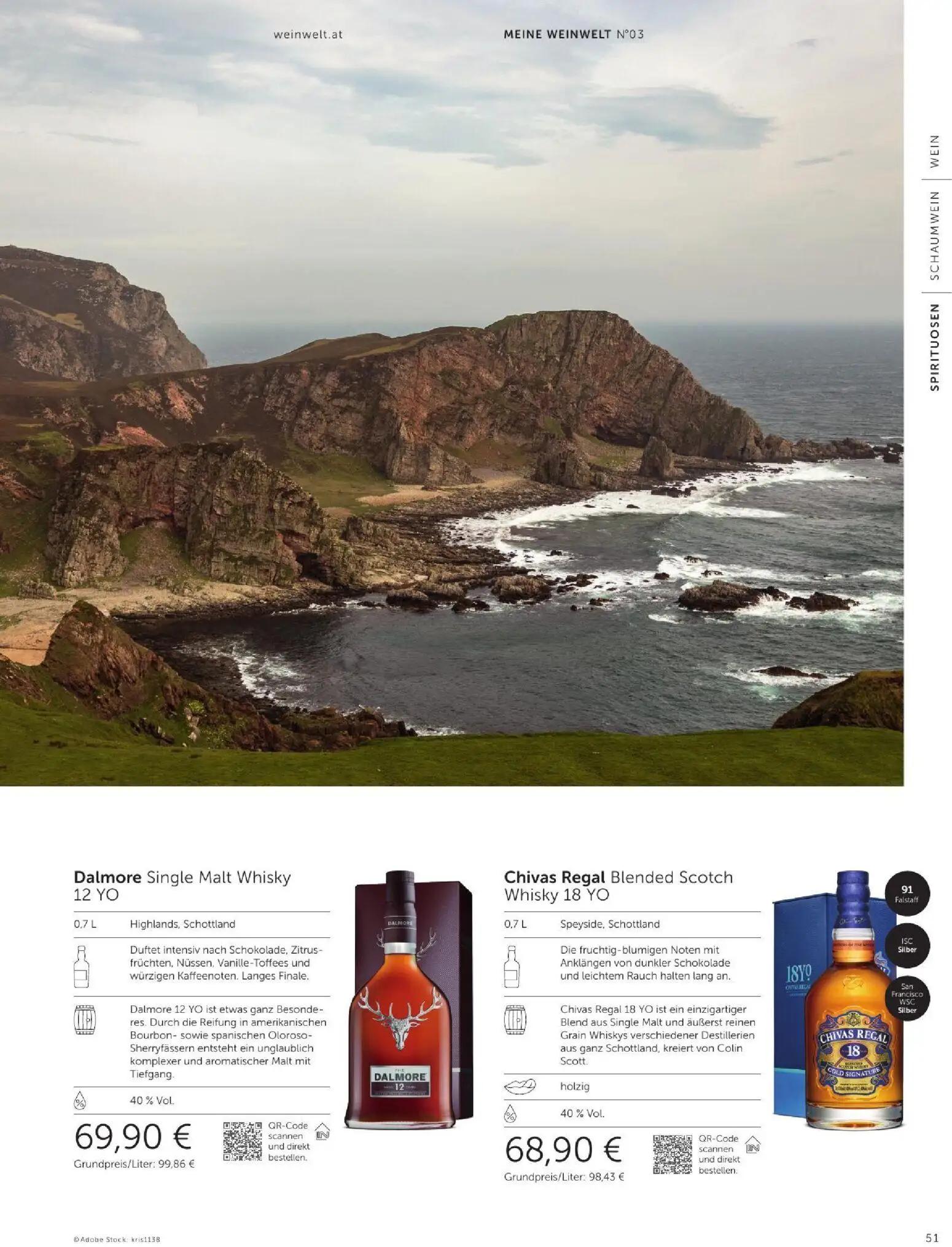 Interspar Prospekt, Seite 51 von 60 — Dalmore Single Malt Whisky 12 YO, Chivas Regal Blended Scotch Whisky 18 YO