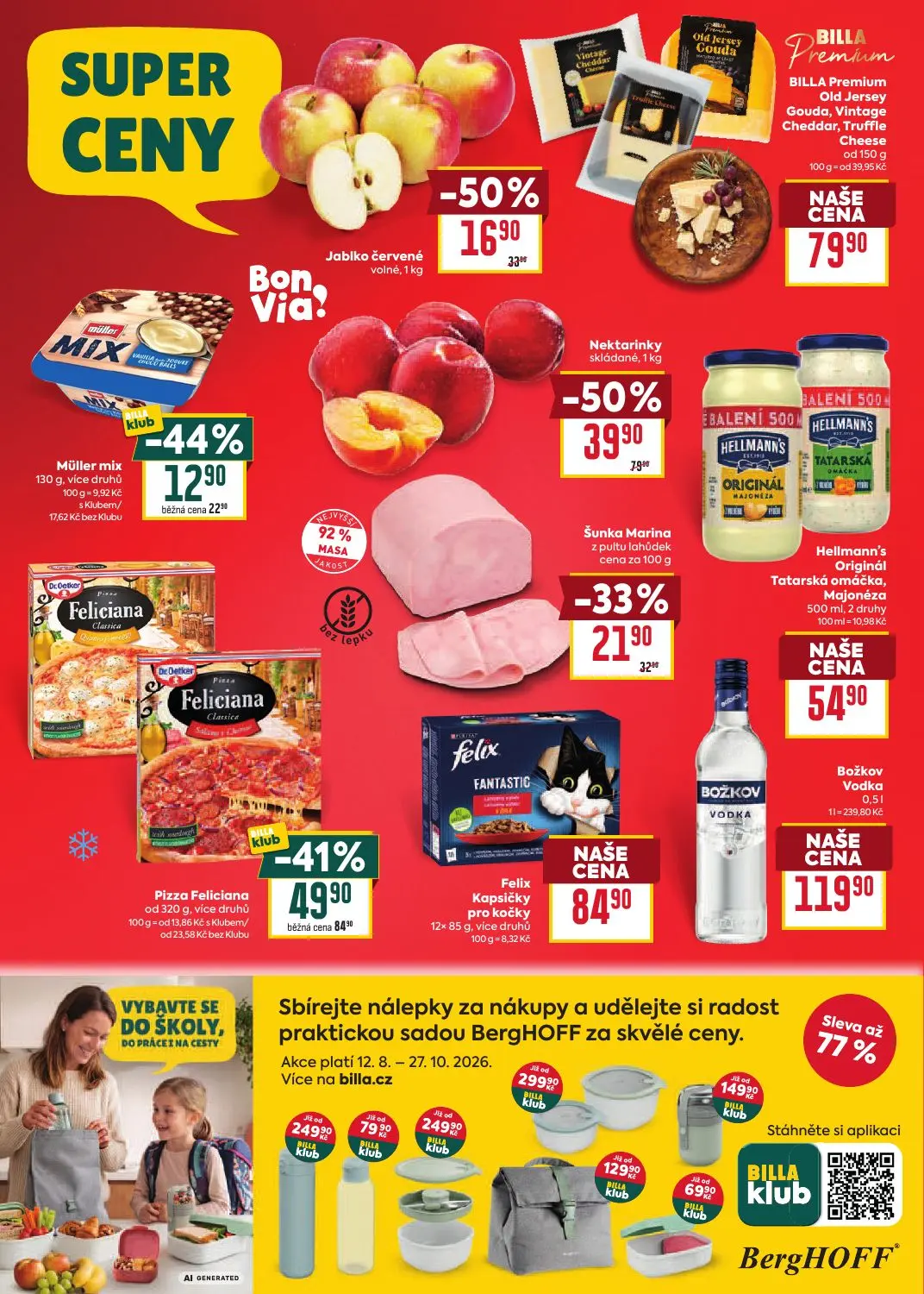 Billa leták, strana 2 z 8 — Nektarinky, Pizza Feliciana, Jablko červené
