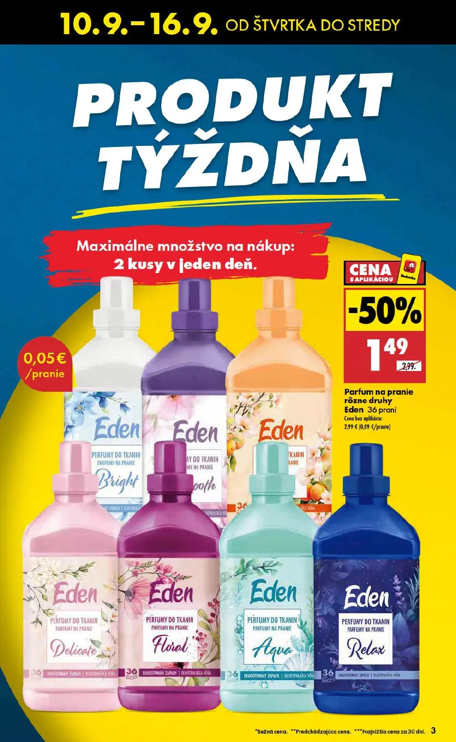 Biedronka leták, strana 3 z 48 — Parfum na pranie rôzne druhy Eden