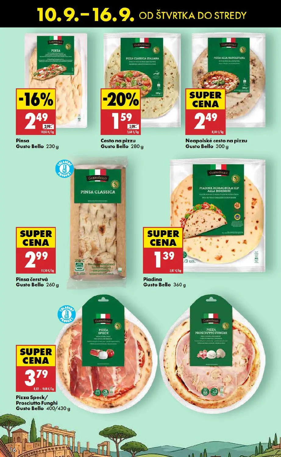 Biedronka leták, strana 16 z 48 — Pinsa Gusto Bello, Cesto na pizzu Gusto Bello, Neapolské cesto na pizzu Gusto Bello
