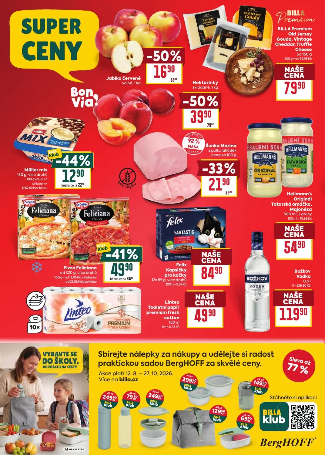 Billa leták, strana 2 z 39 — Nektarinky, Pizza Feliciana, Jablko červené