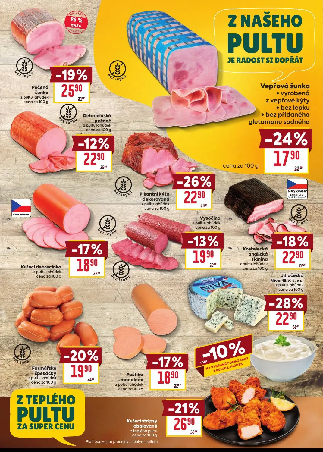 Billa leták, strana 9 z 39 — Jihočeská Niva 45% t. v s., Pikantní kýta dekorovaná, Vepřová šunka