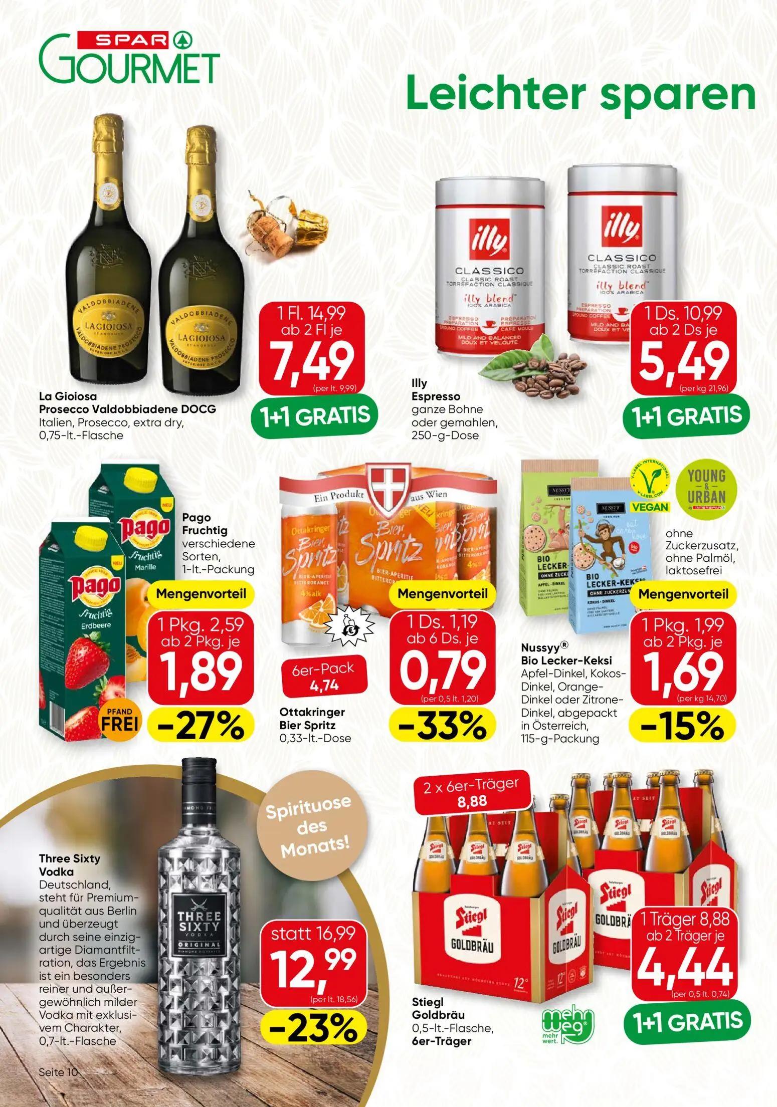 Spar Gourmet Prospekt, Seite 10 von 12 — La Gioiosa Prosecco Valdobbiadene DOCG Italien, Prosecco, extra dry, Illy Espresso …
