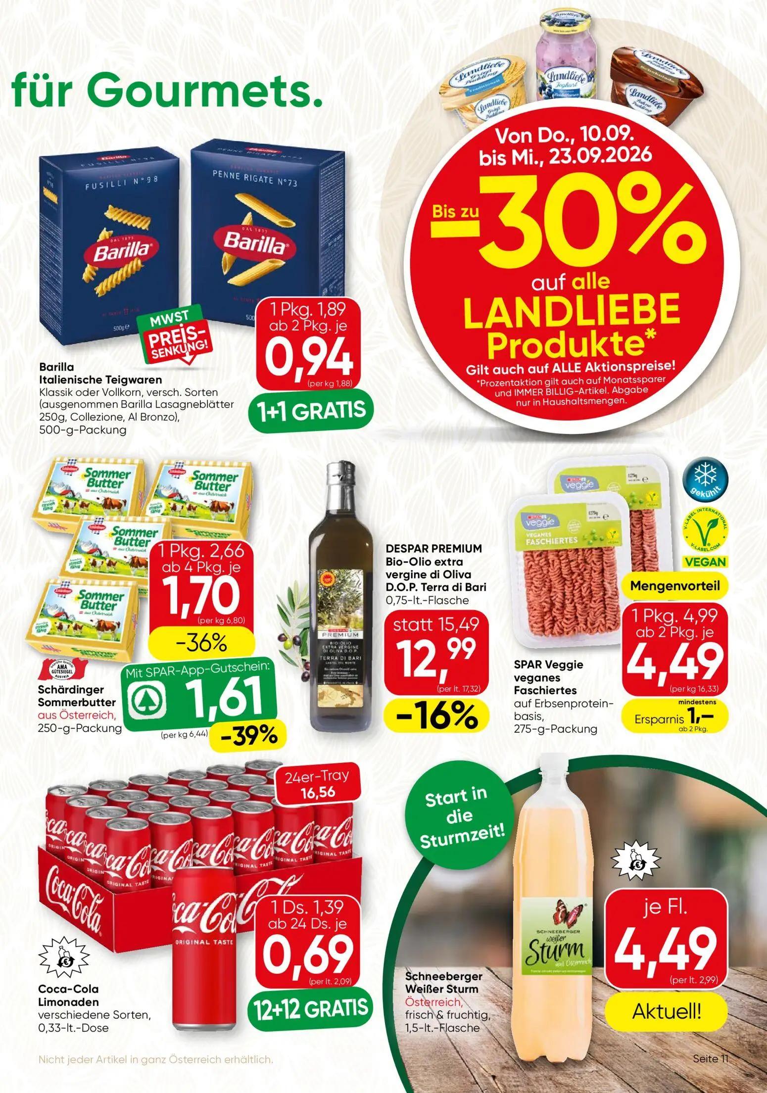 Spar Gourmet Prospekt, Seite 11 von 12 — DESPAR PREMIUM Bio-Olio extra vergine di Oliva D.O.P. Terra di Bari 0,75-lt.-Flasch…