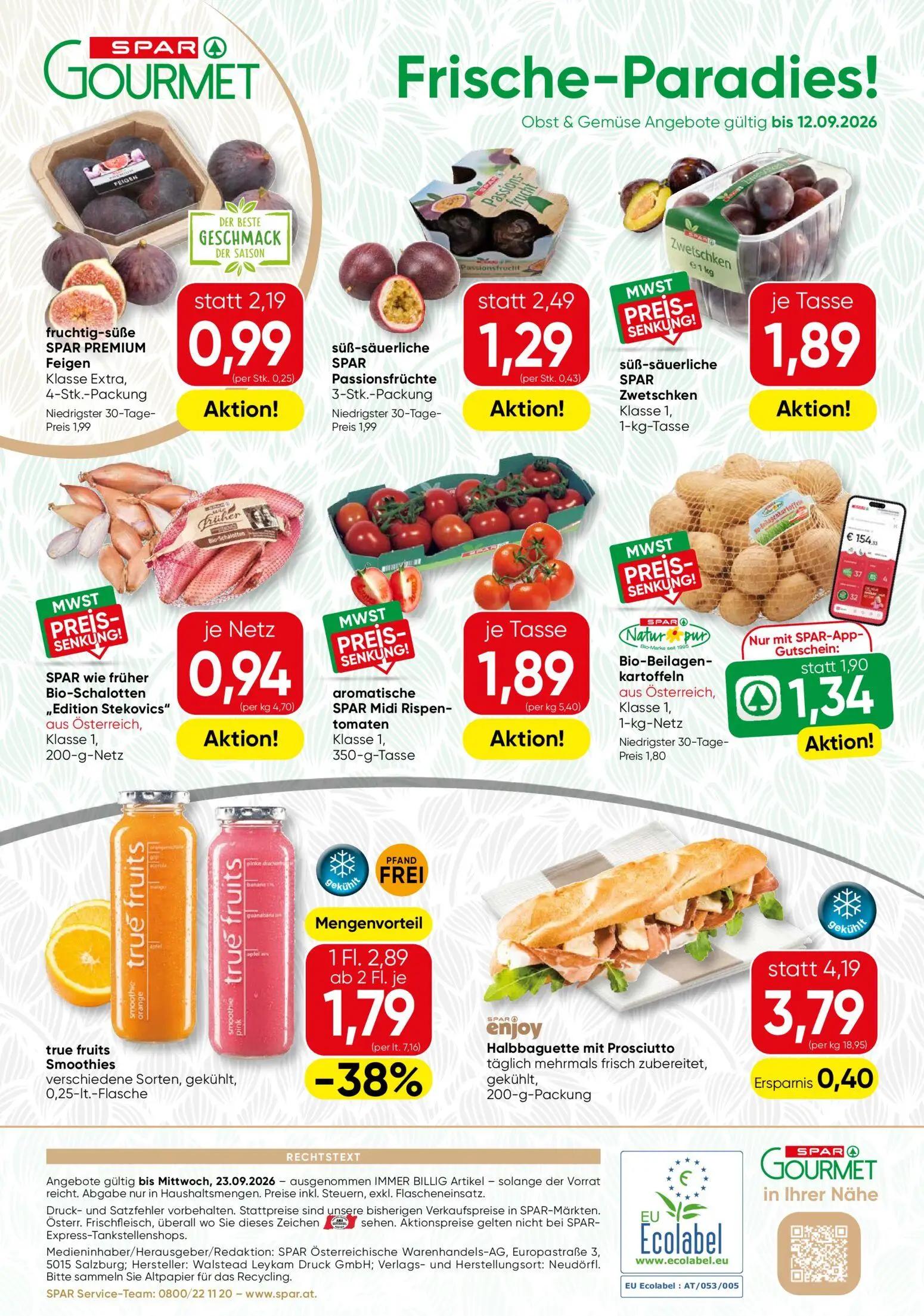 Spar Gourmet Prospekt, Seite 12 von 12 — fruchtig-süße SPAR PREMIUM Feigen, süß-säuerliche SPAR Passionsfrüchte, true fruits…